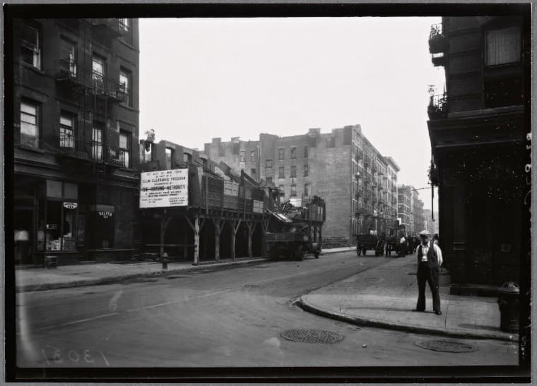 Demolition in progress: 83-90 Goerck St.-Rivington-Stanton, Manhattan, 1934