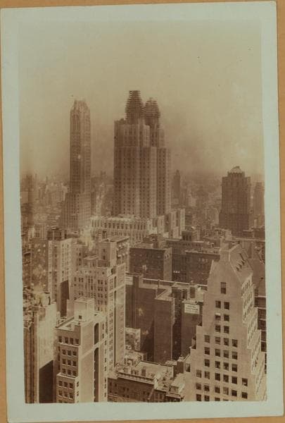 General view - 5th Avenue - East. [Manhattan: 5th Avenue - 47th Street ; R.C.A. Building ; Waldorf-Astoria Hotel.], 1931–1933