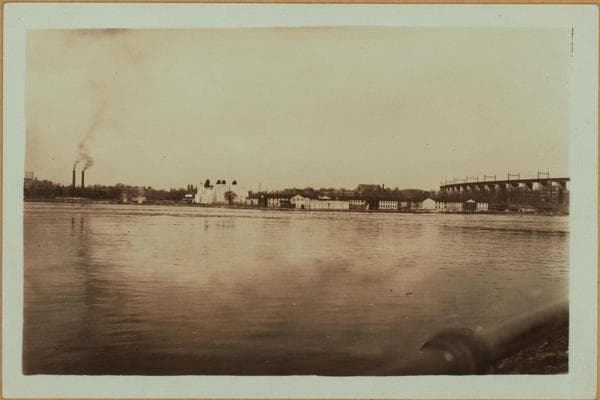 Bridges - Triborough Bridge - [Construction - View of the bridge from the Ward's Island in Queens.], 1932