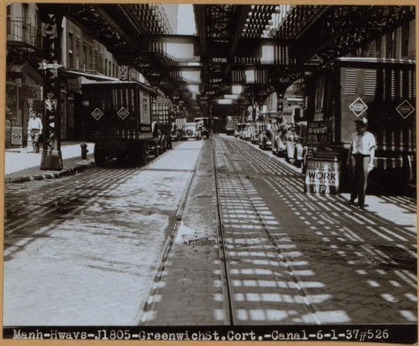 Manhattan: Greenwich Street - Park Place, 1937