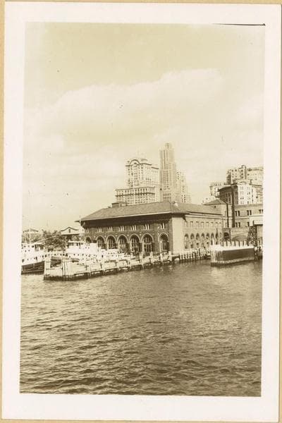 Manhattan: Battery Park - U.S. Barge Office - Ellis Island Building., 1937