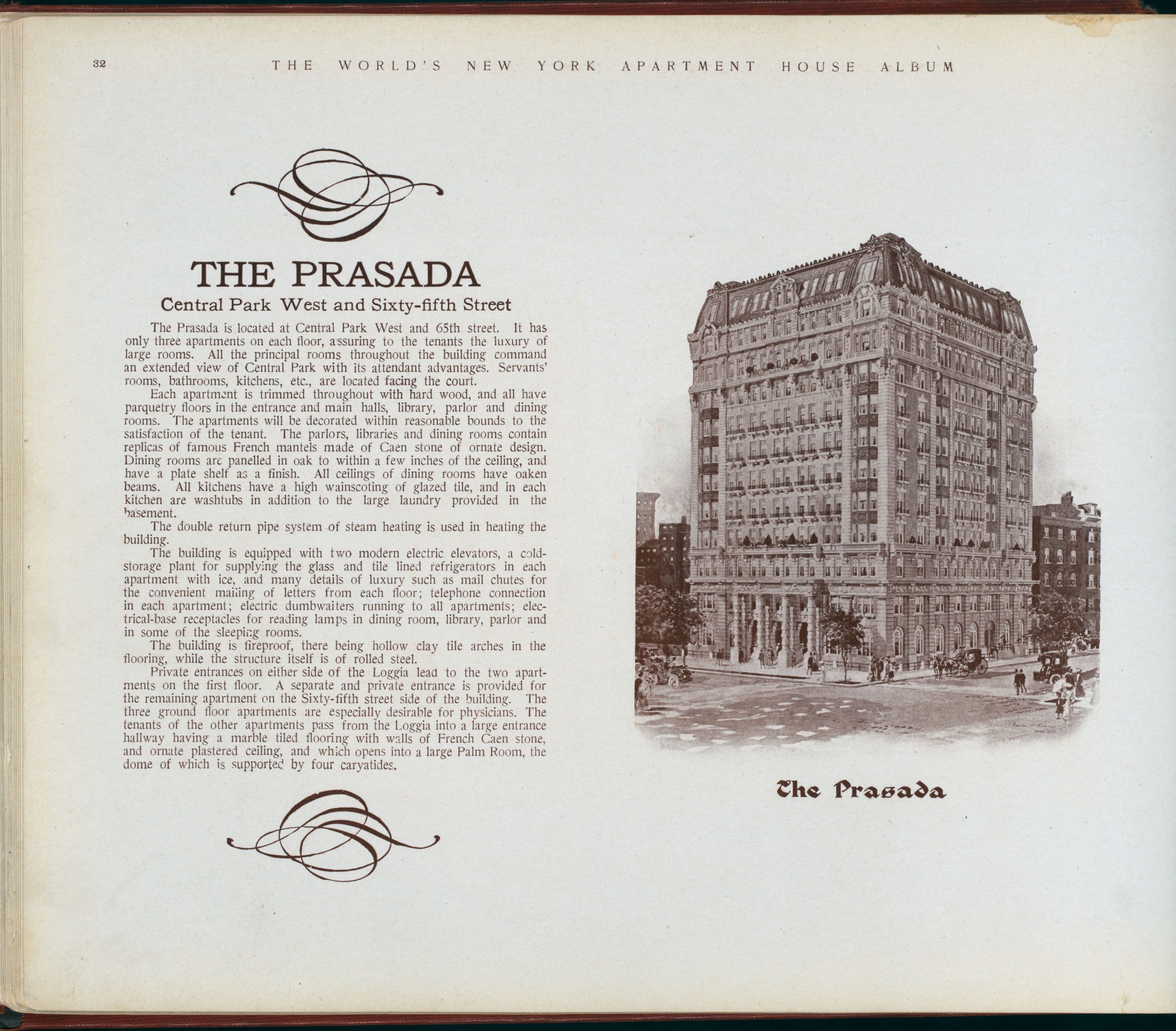 The Prasada. Central Park West and Sixty-fifth Street.