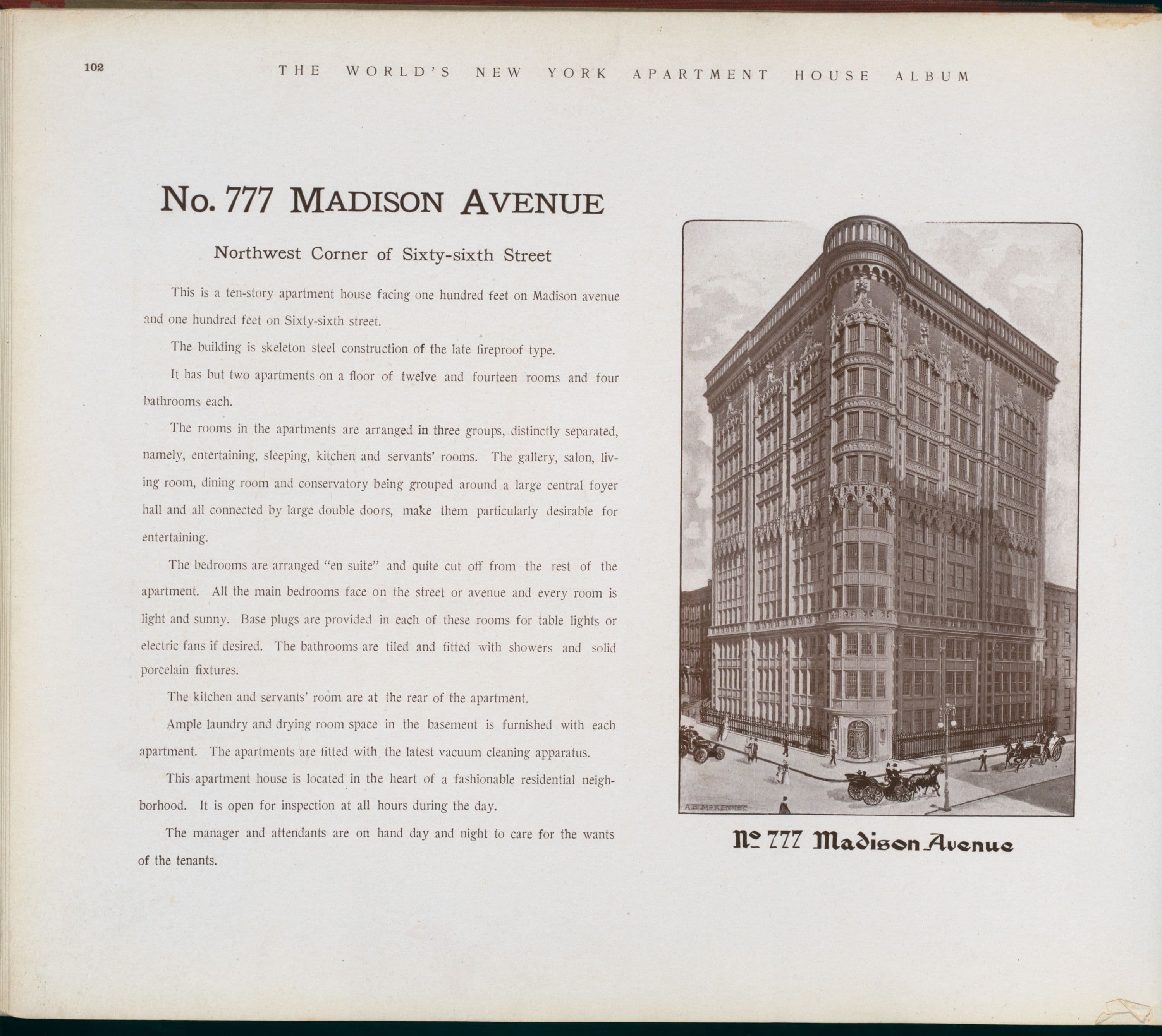 No. 777 Madison Avenue. Northwest Corner of Sixty-sixth Street.
