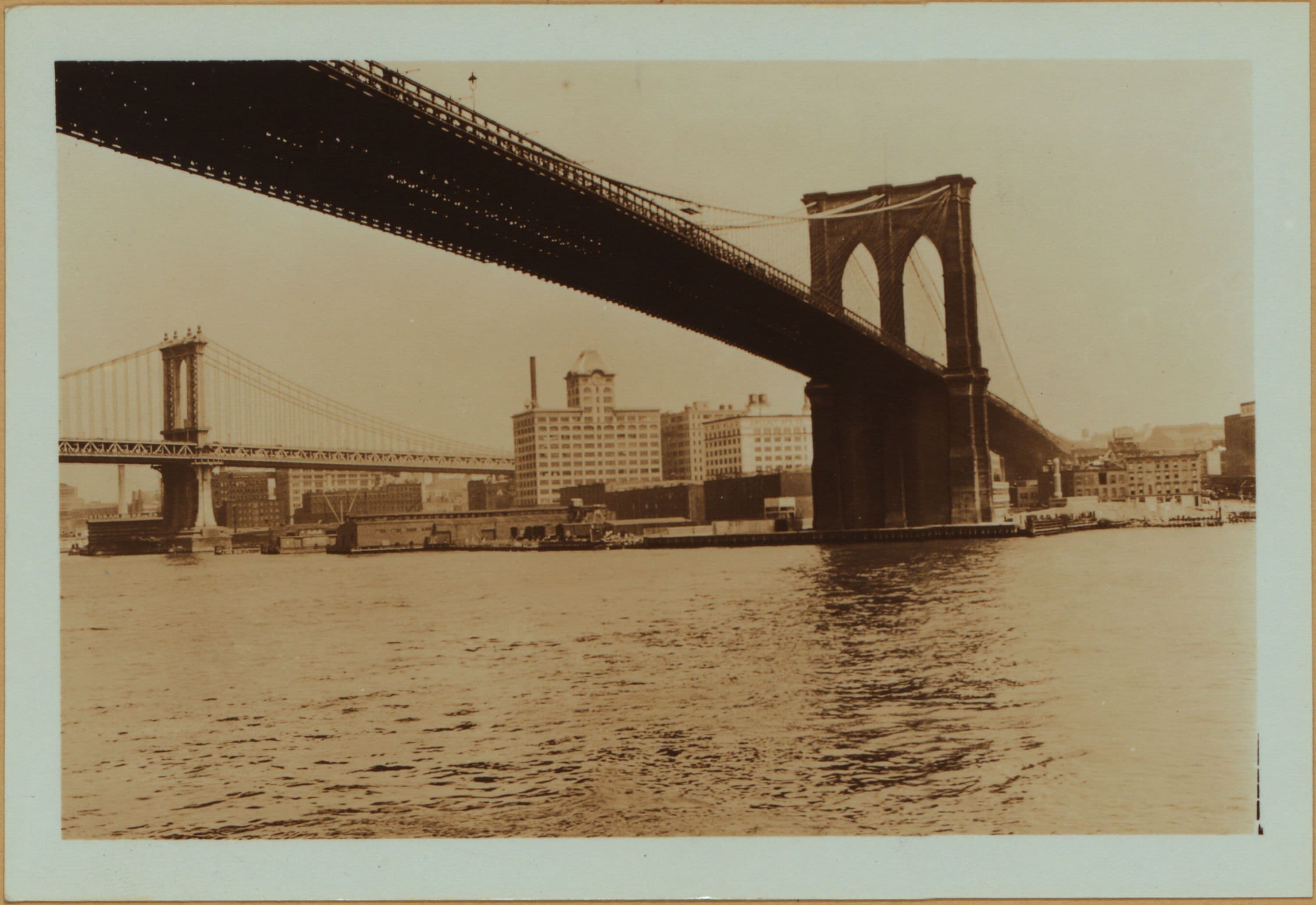 Bridges - Brooklyn Bridge - Manhattan Bridge - [Lower Manhattan skyline.]
