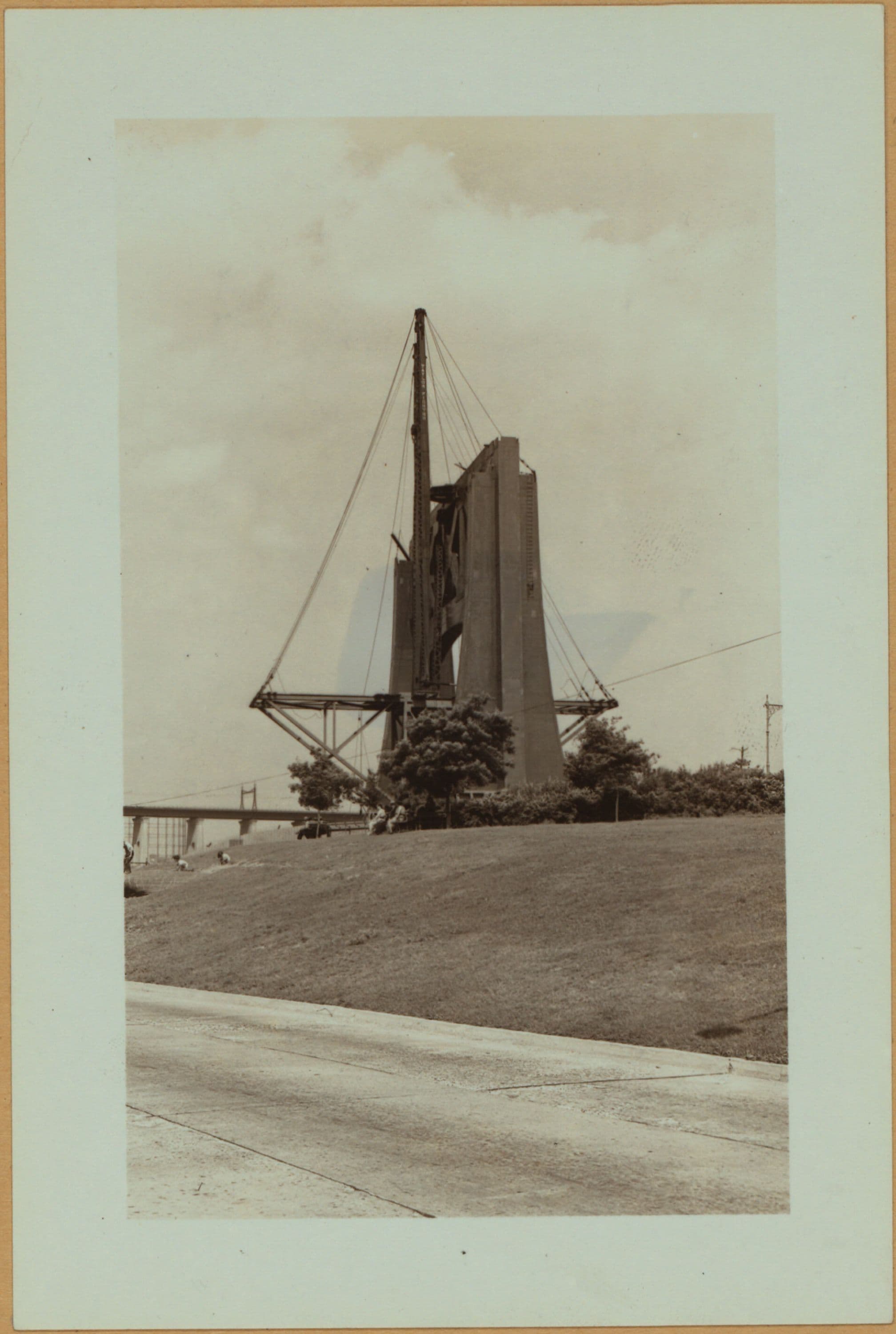 Bridges - Triborough Bridge - [Construction - Bridge tower in Queens.]