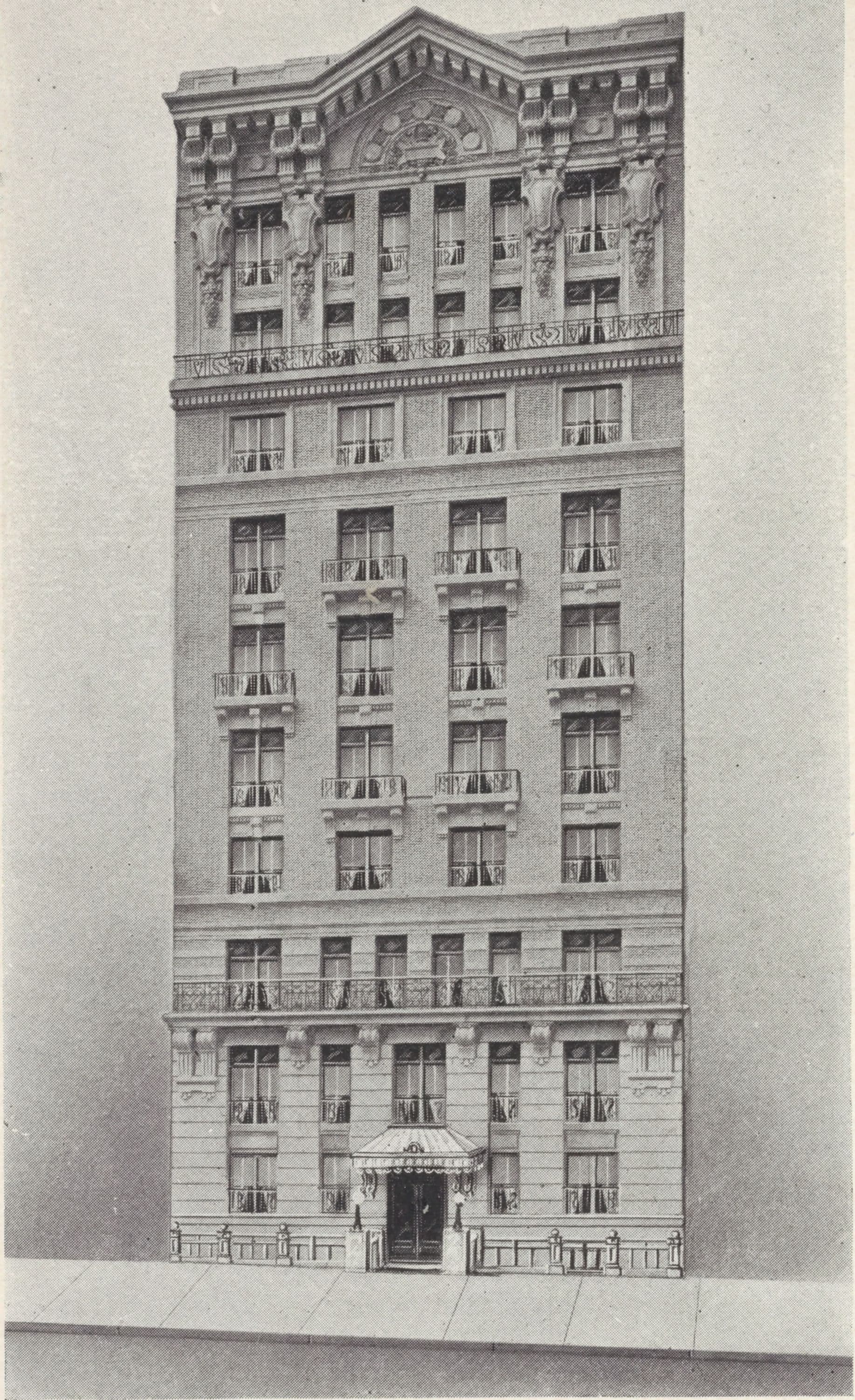 The Westerfield, 610 West 116th Street; Plan of upper floors; Plan of first floor; View from The Westerfield looking West, 1909