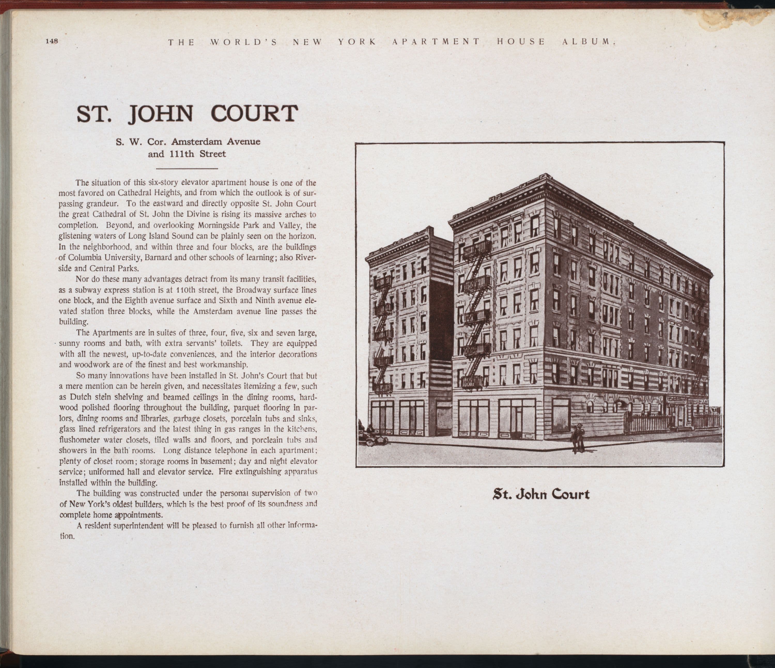 St. John Court. S. W. Corner Amsterdam Avenue and 111th Street.