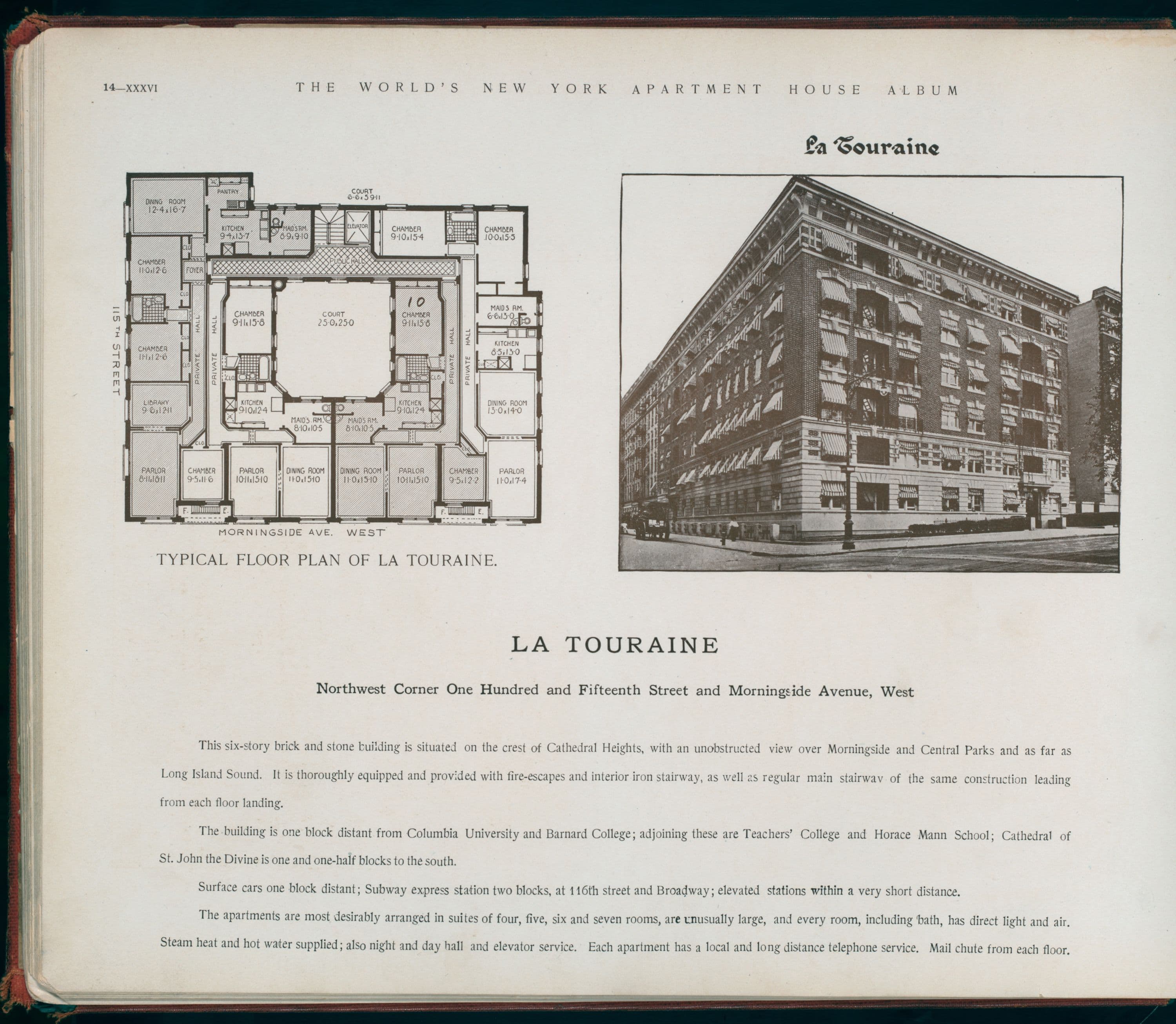 La Touraine. Northwest Corner One Hundred and Fifteenth Street and Morningside Avenue, West.