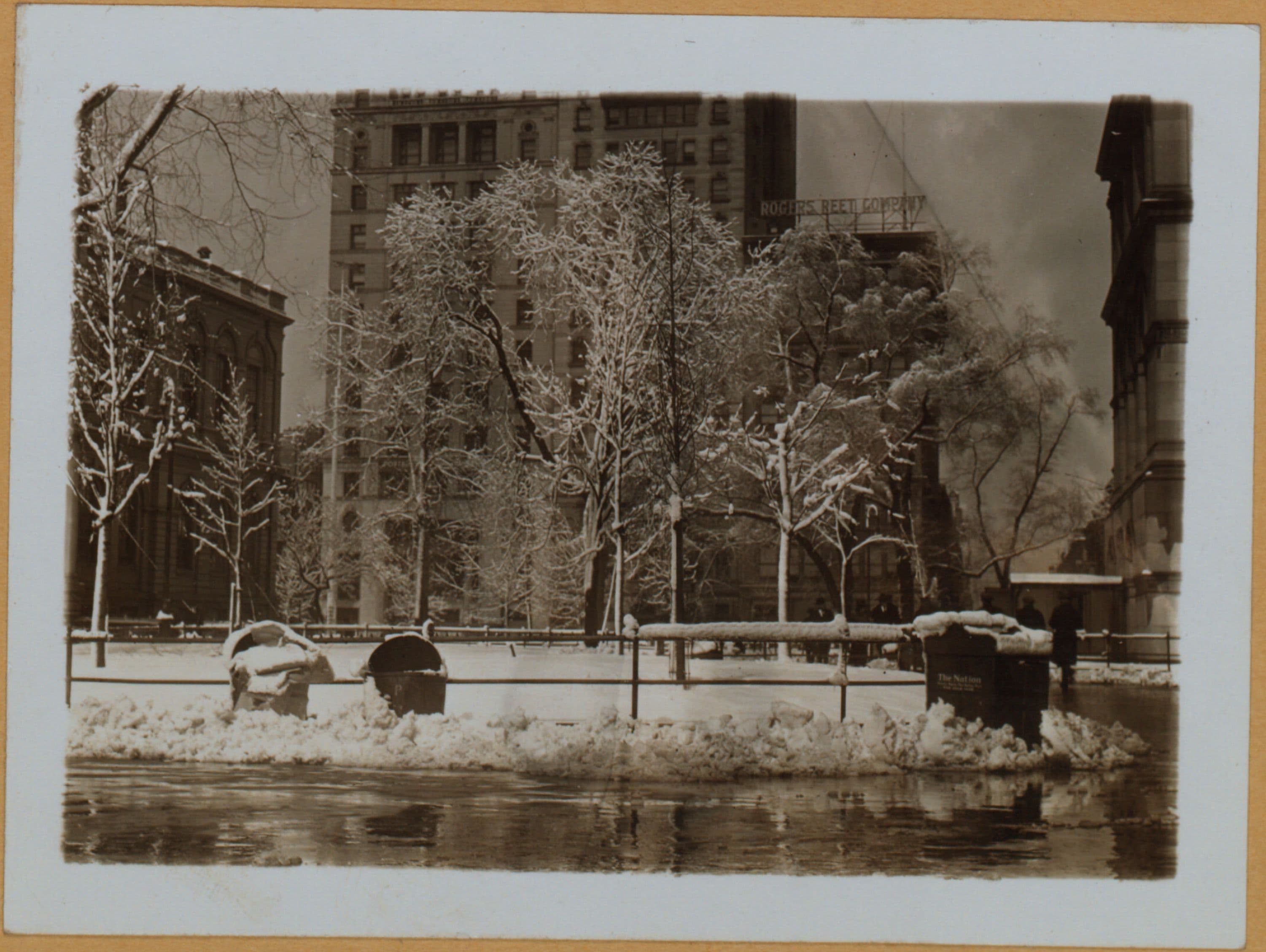 Manhattan: City Hall Park - [Fountain - statue of "Civic Virtue".]