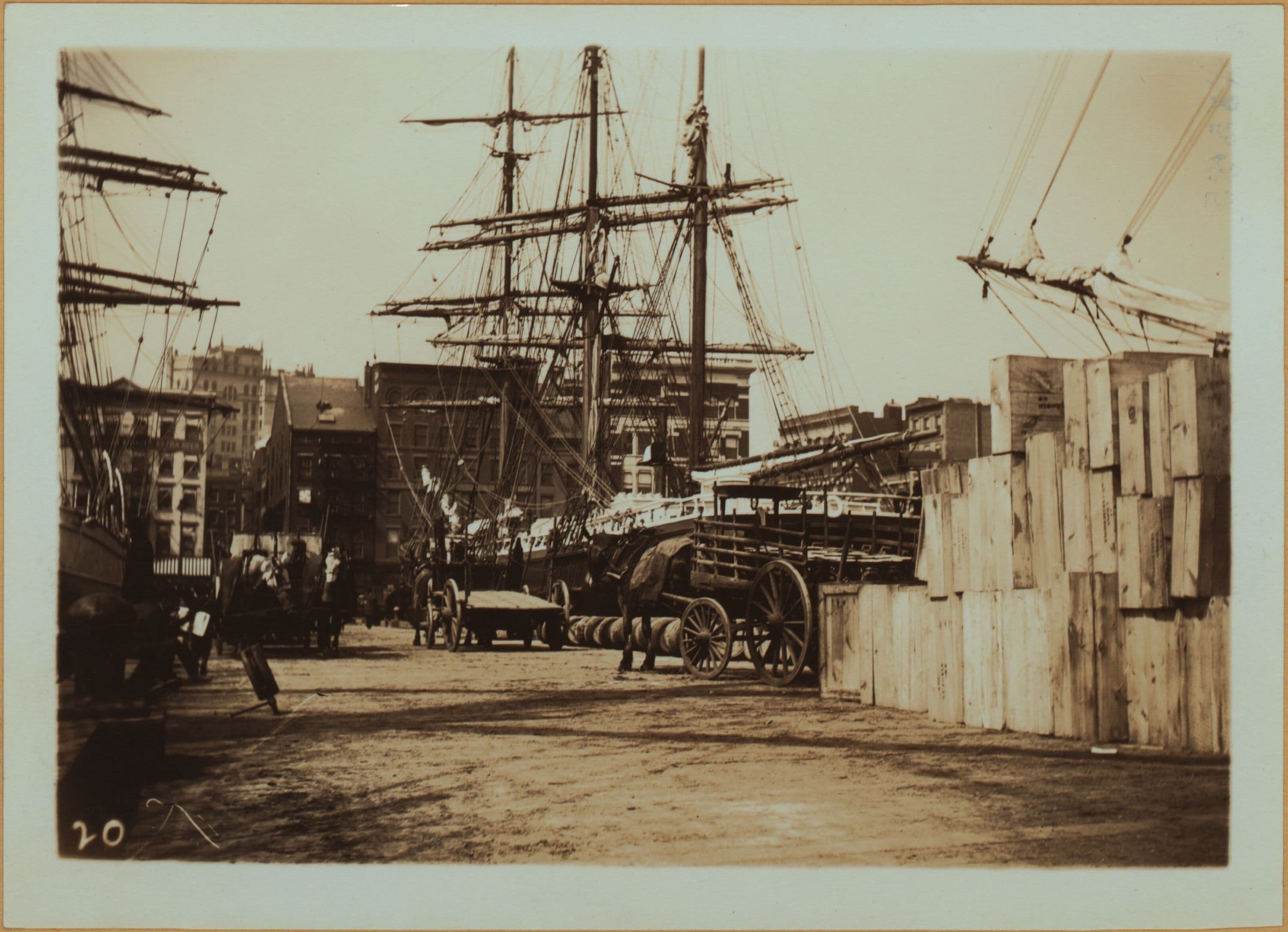 East River - shore and skyline., 1900