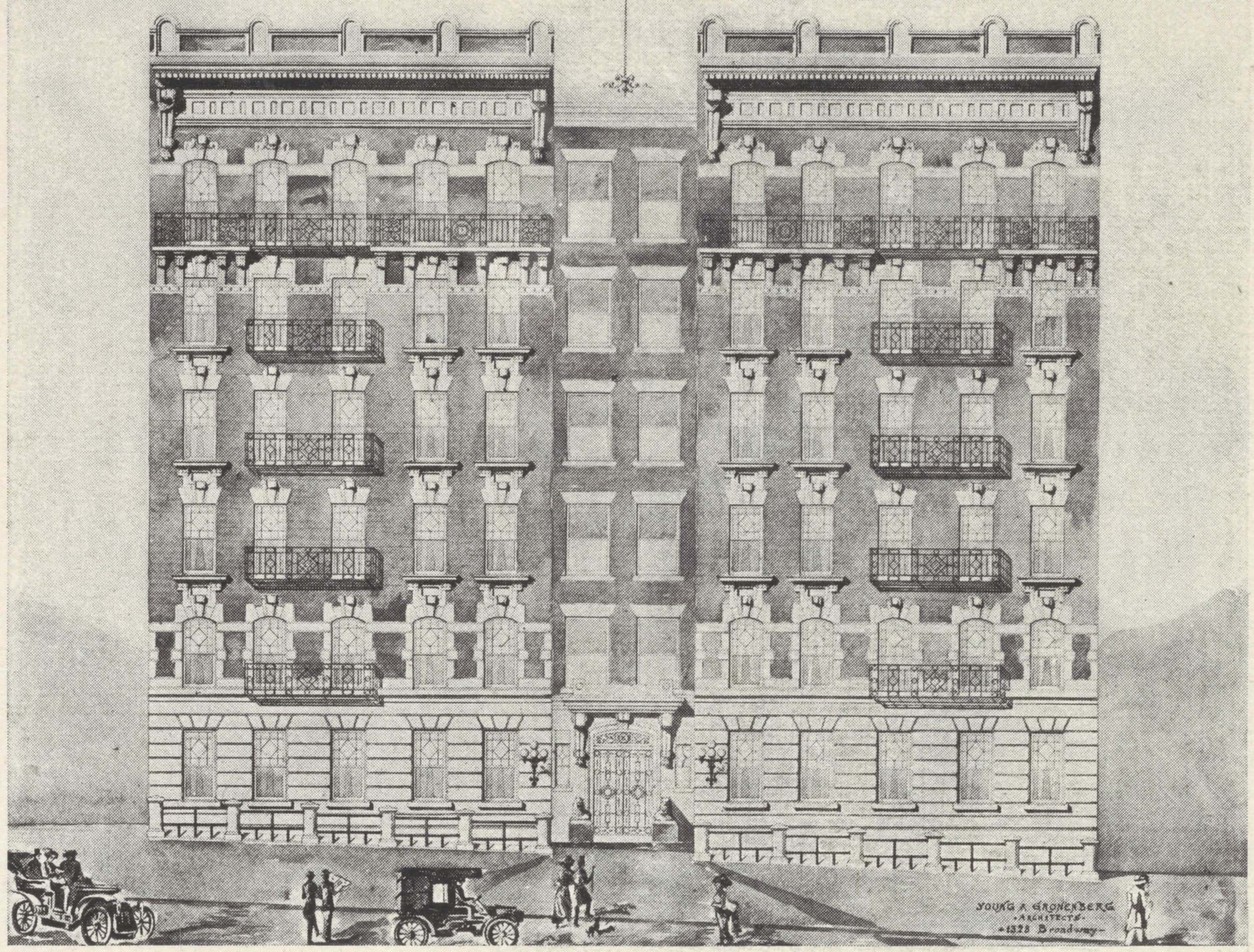 Tilbury Court, 719-723 West 180th Street; Plan of first floor; Plan of upper floors.