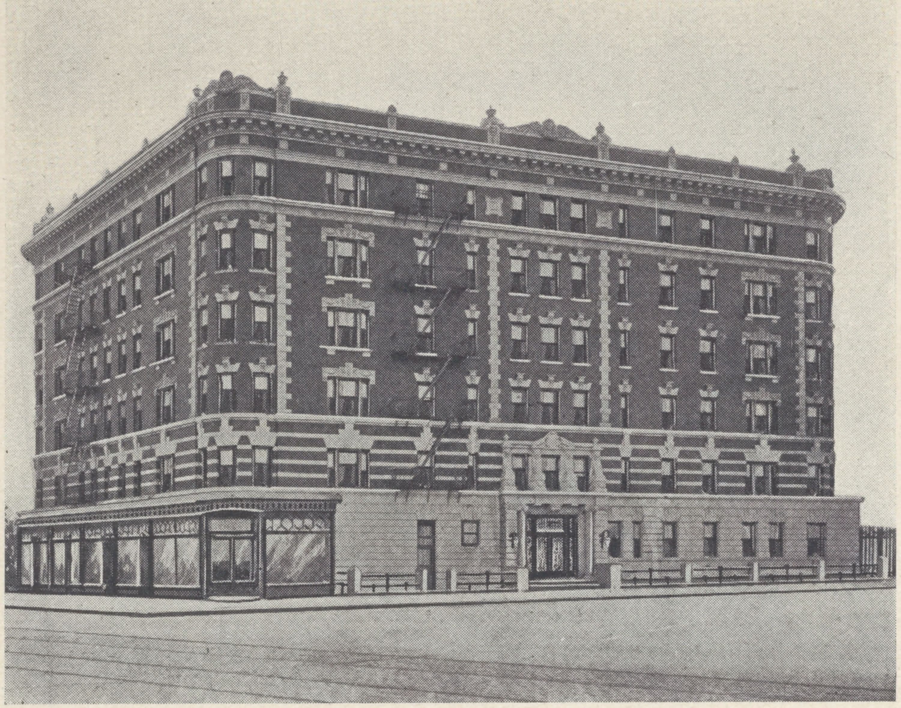 The Abercrombie, southwest corner St. Nicholas Avenue and 165th Street; Plan of upper floors; Plan of first floor.