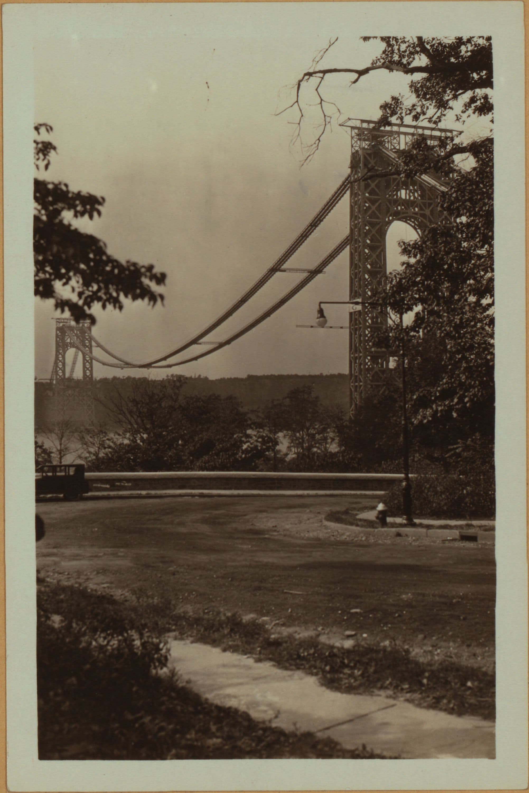 Bridges - George Washington Bridge - [Construction on Manhattan side.]