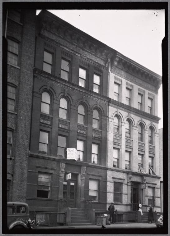 Tenement buildings; "The Plaza": E. 136th St.-Willow Av-Cyprus Av, Bronx
