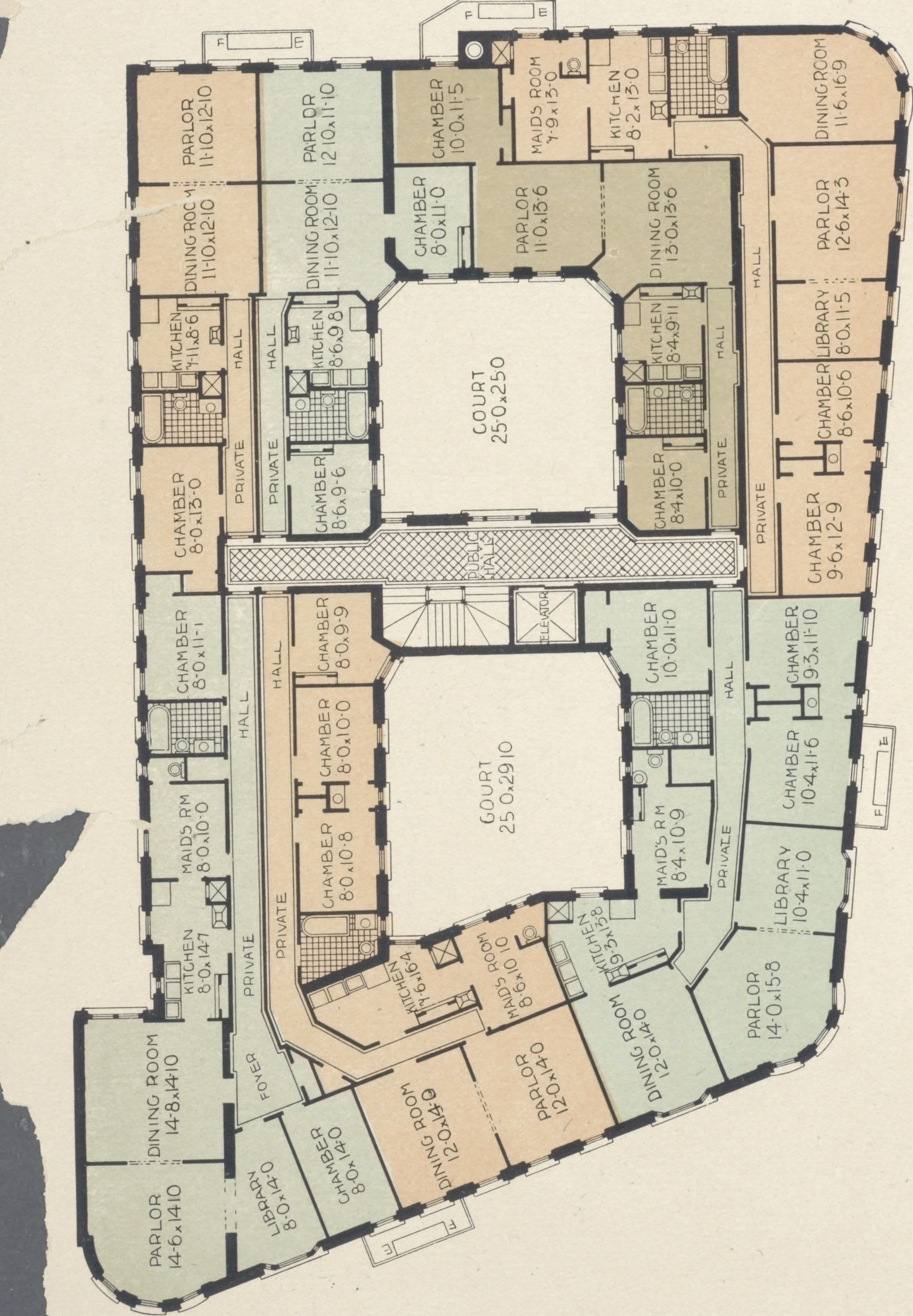 The Abercrombie, southwest corner St. Nicholas Avenue and 165th Street; Plan of upper floors; Plan of first floor.