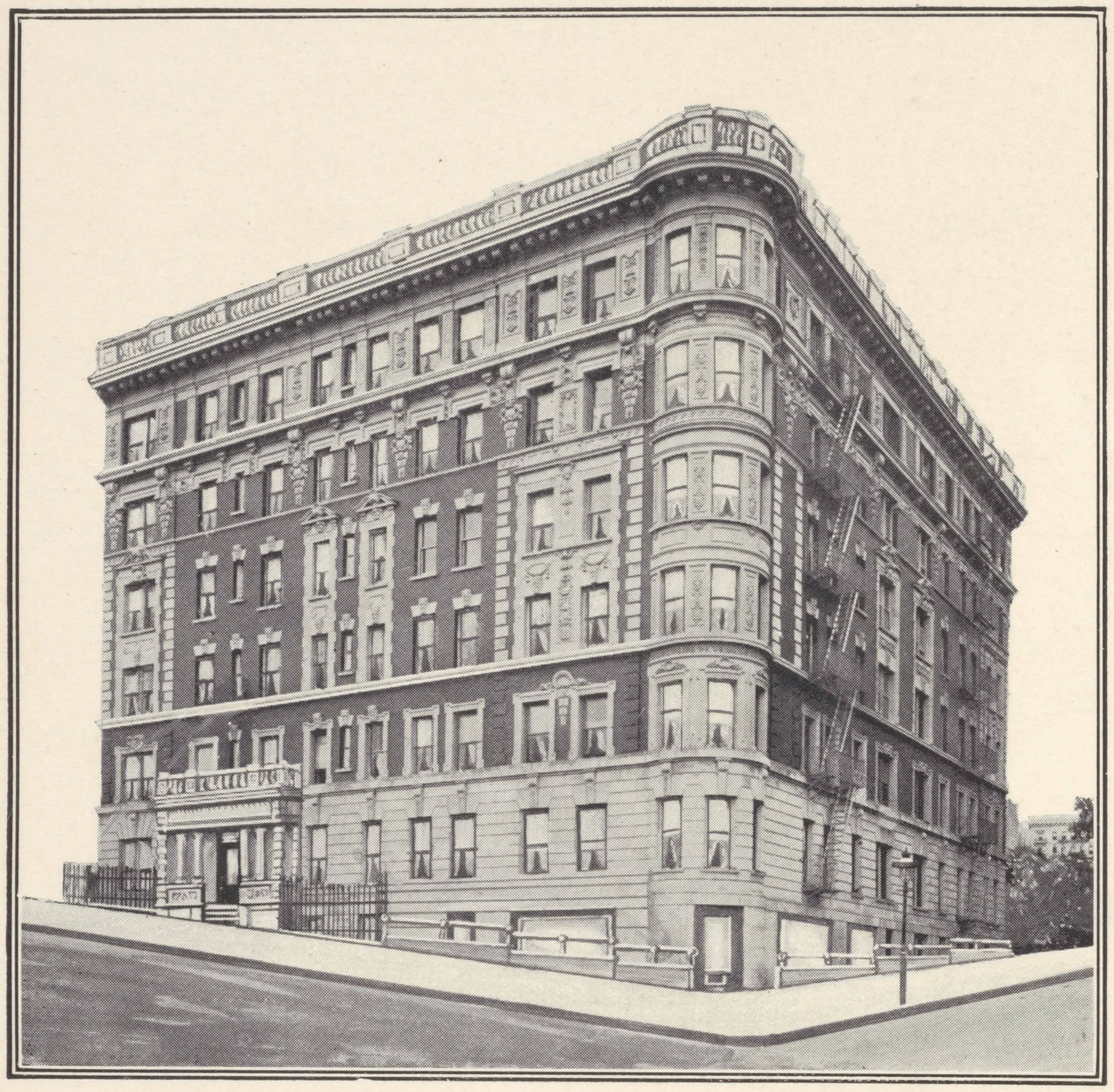 The Bryn Mawr, southeast corner Amsterdam Avenue and 121th Street; Plan of first floor; Plan of upper floors.