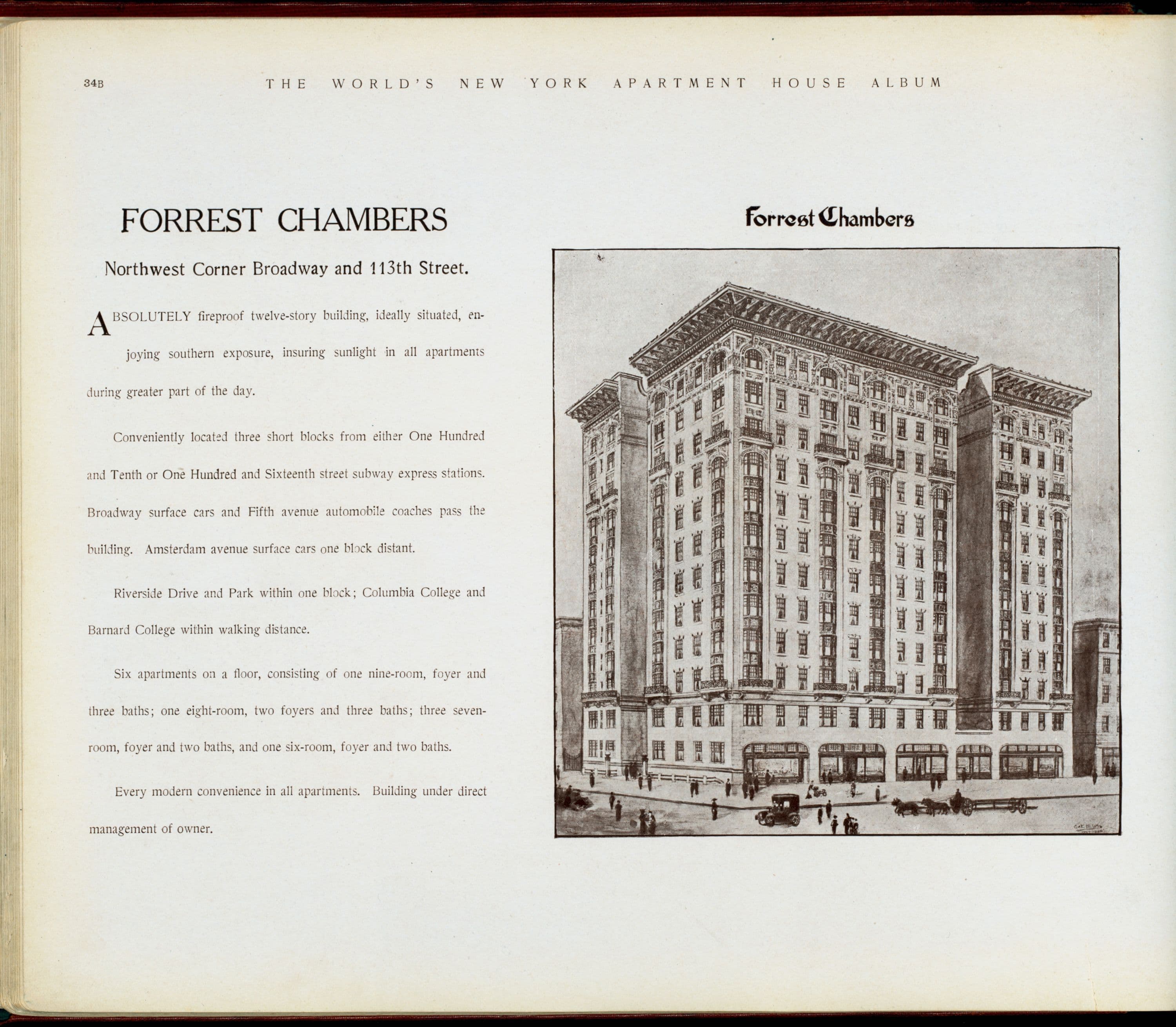 Forrest Chambers. Northwest Corner Broadway and 113th Street.