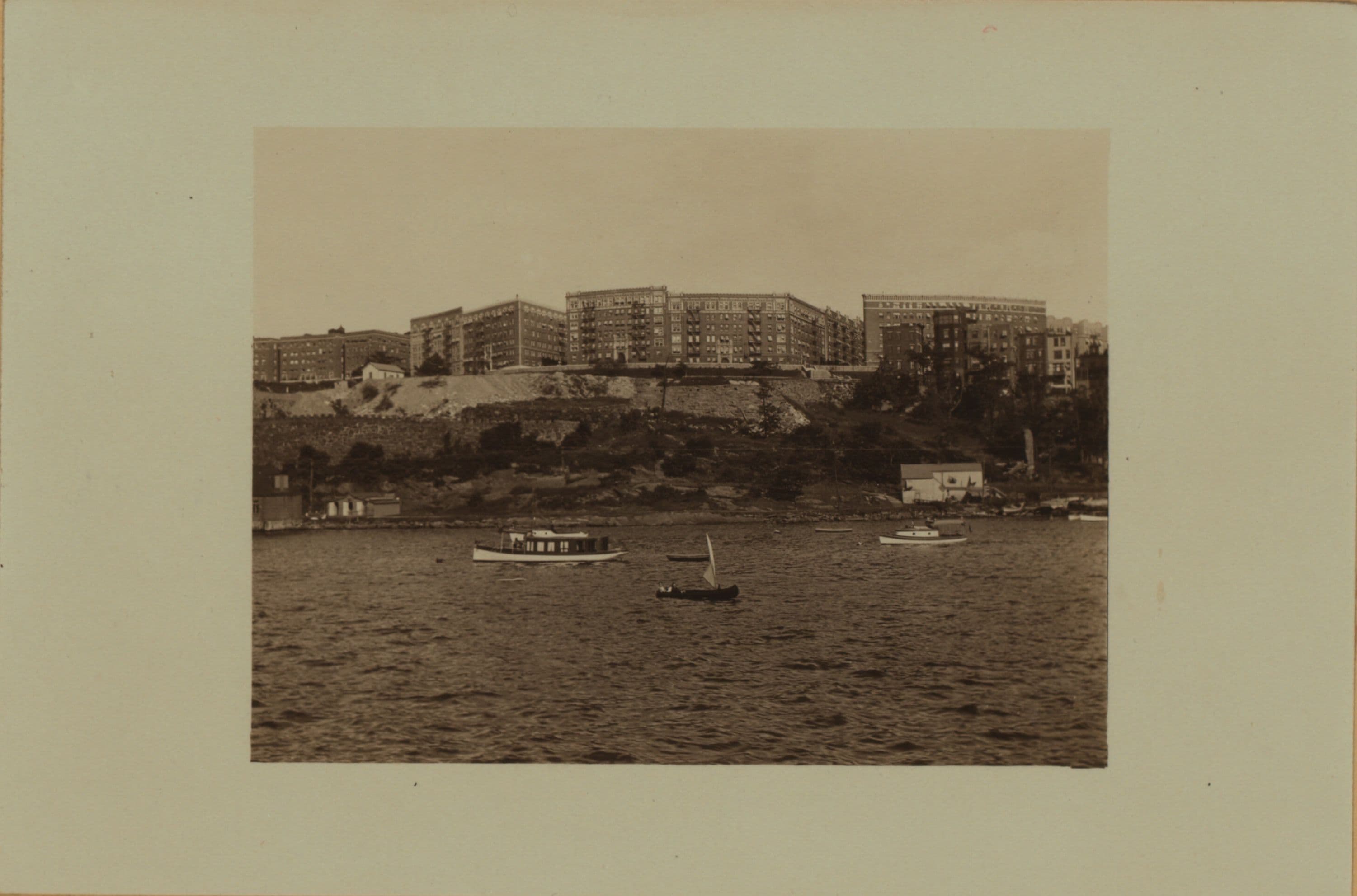 North (Hudson) River - shore and skyline - George Washington Bridge.