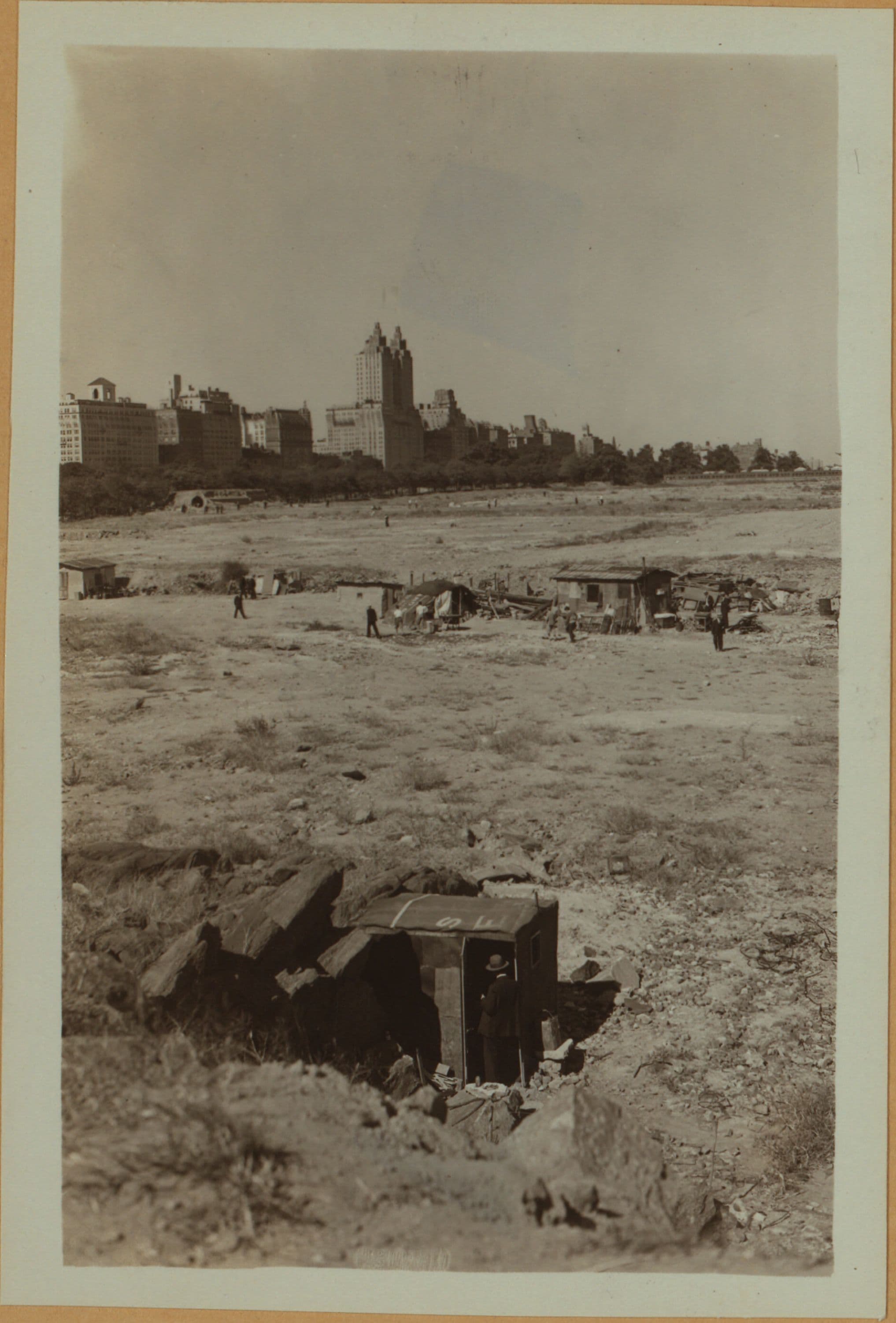 Squatters Colony - Central Park, Manhattan - [Sightseers visiting the colony on the old reservoir site.]