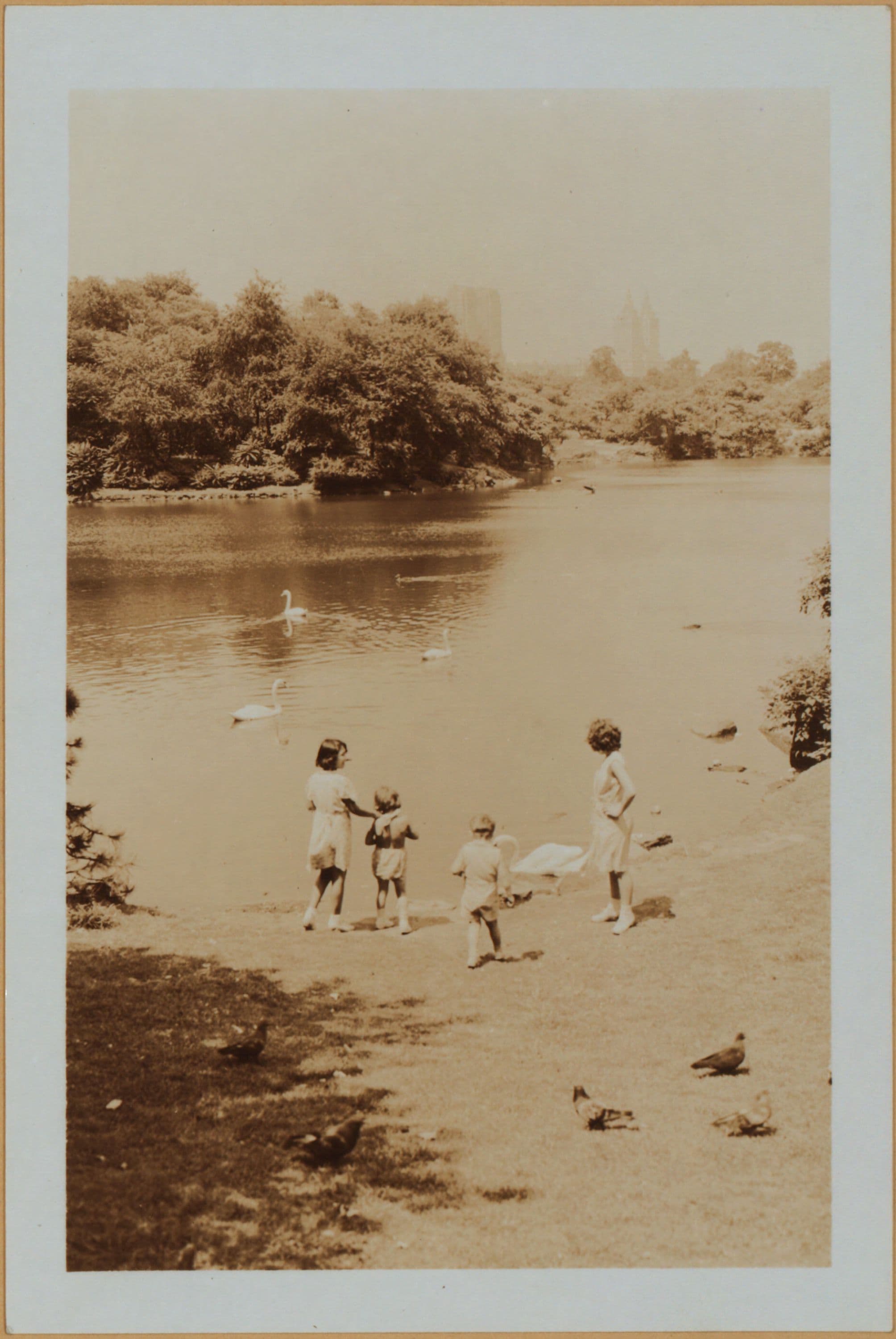 Manhattan: Central Park - The Pond. [Metropolitan Club; Sherry-Netherland Hotel.]