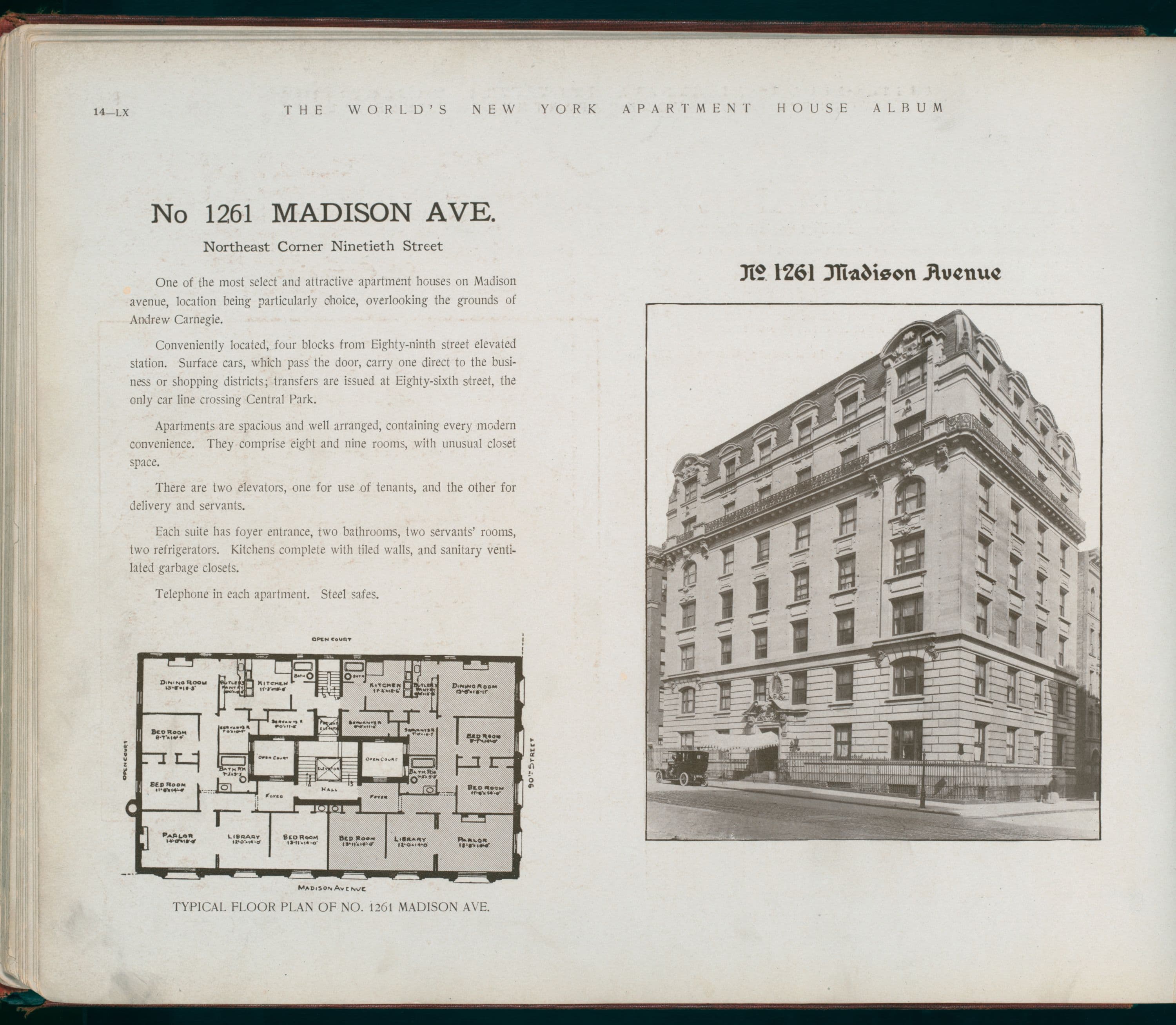 No. 1261 Madison Avenue. Northwest Corner Ninetieth Street.