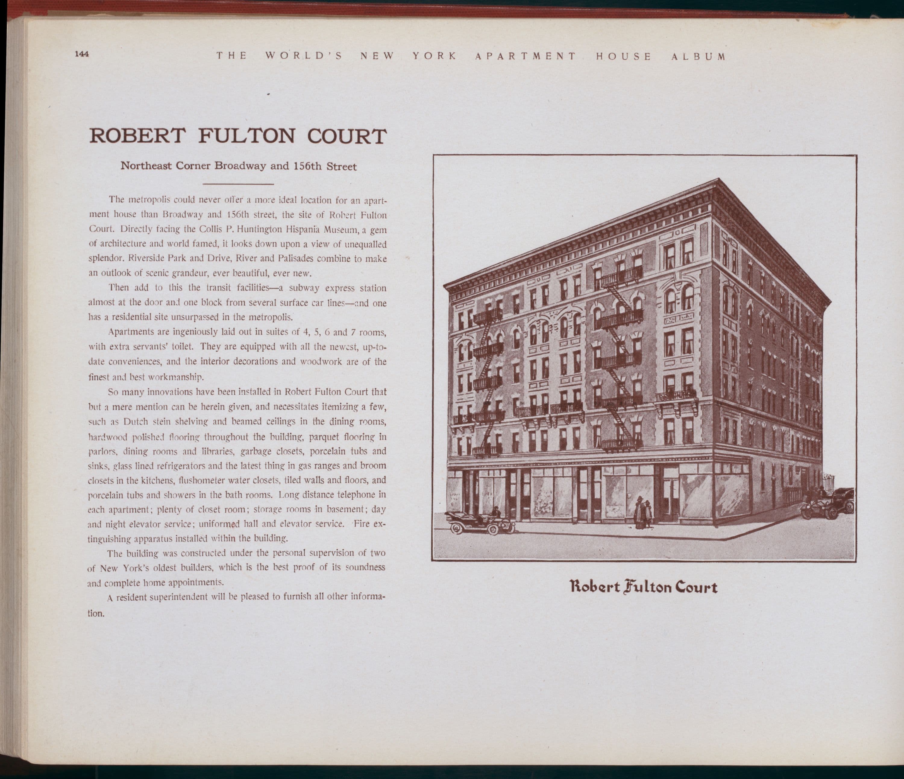 Robert Fulton Court. Northwest Corner Broadway and 156th Street., 1910-03