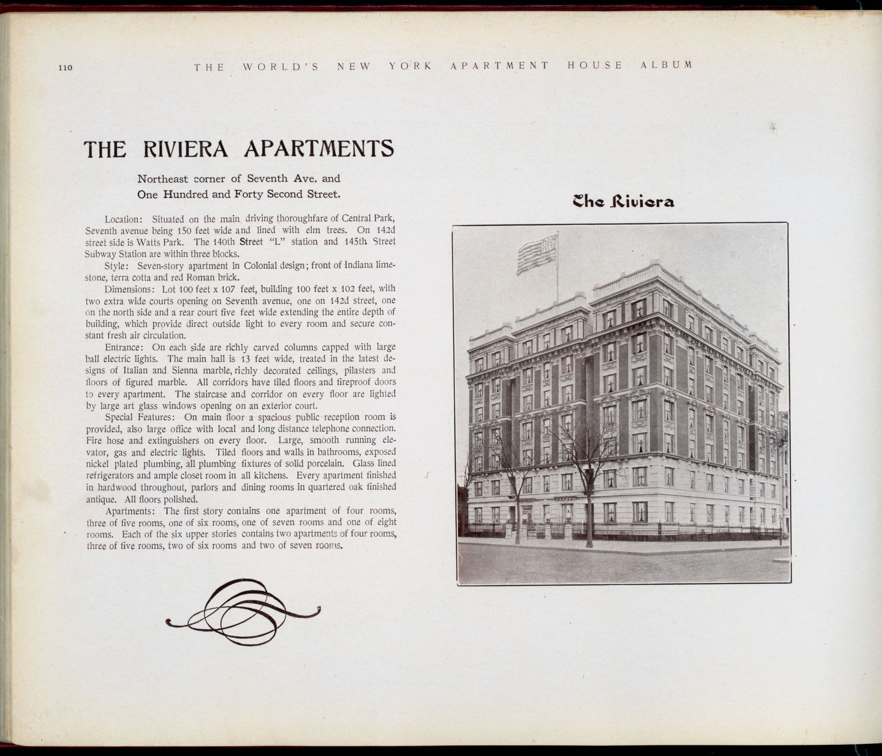 The Riviera Apartments. Northeast corner of Seventh Avenue and One Hundred and Forty-second Street.
