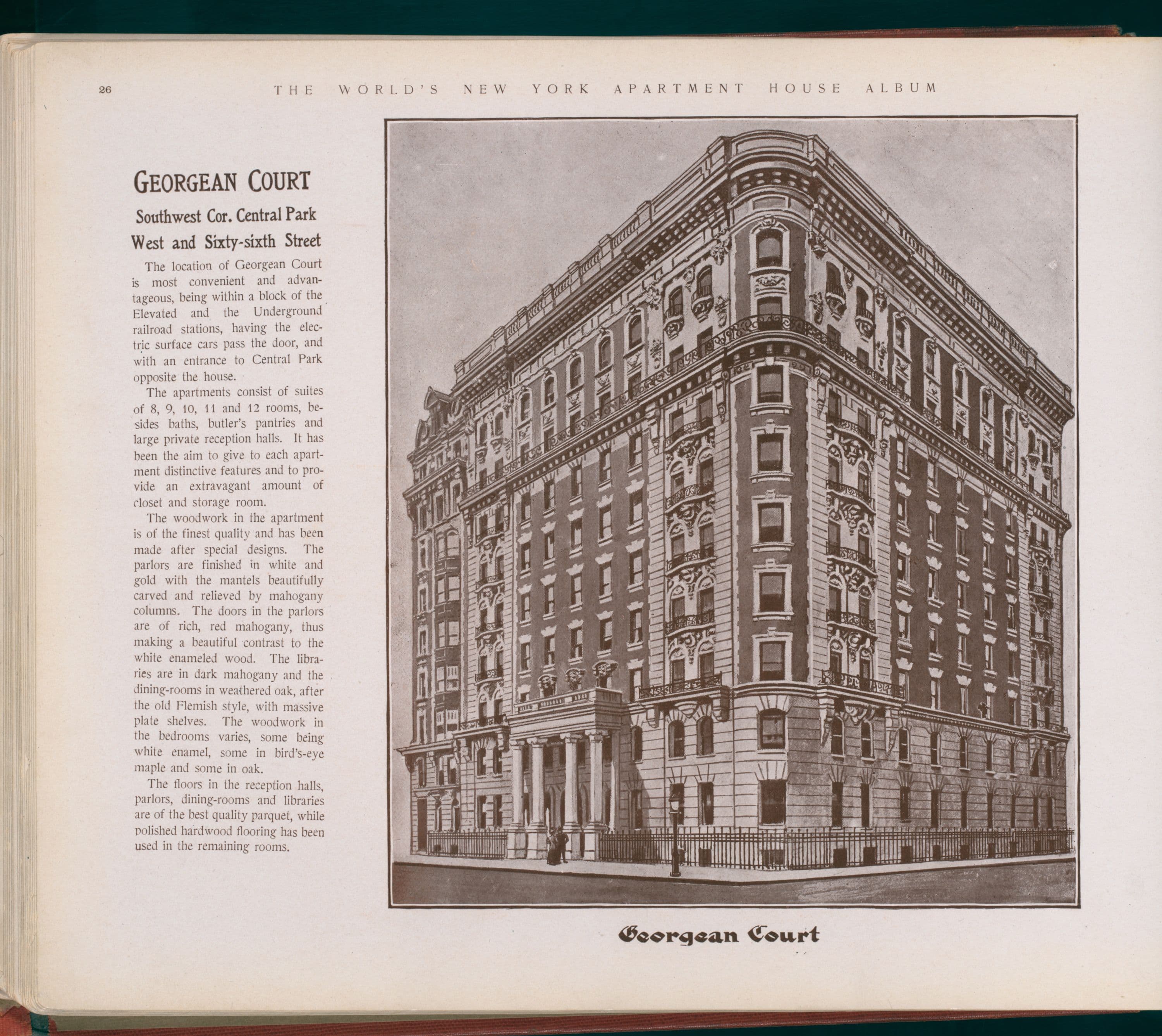 Georgean Court. Southwest Corner Central Park West and Sixty-sixth Street.