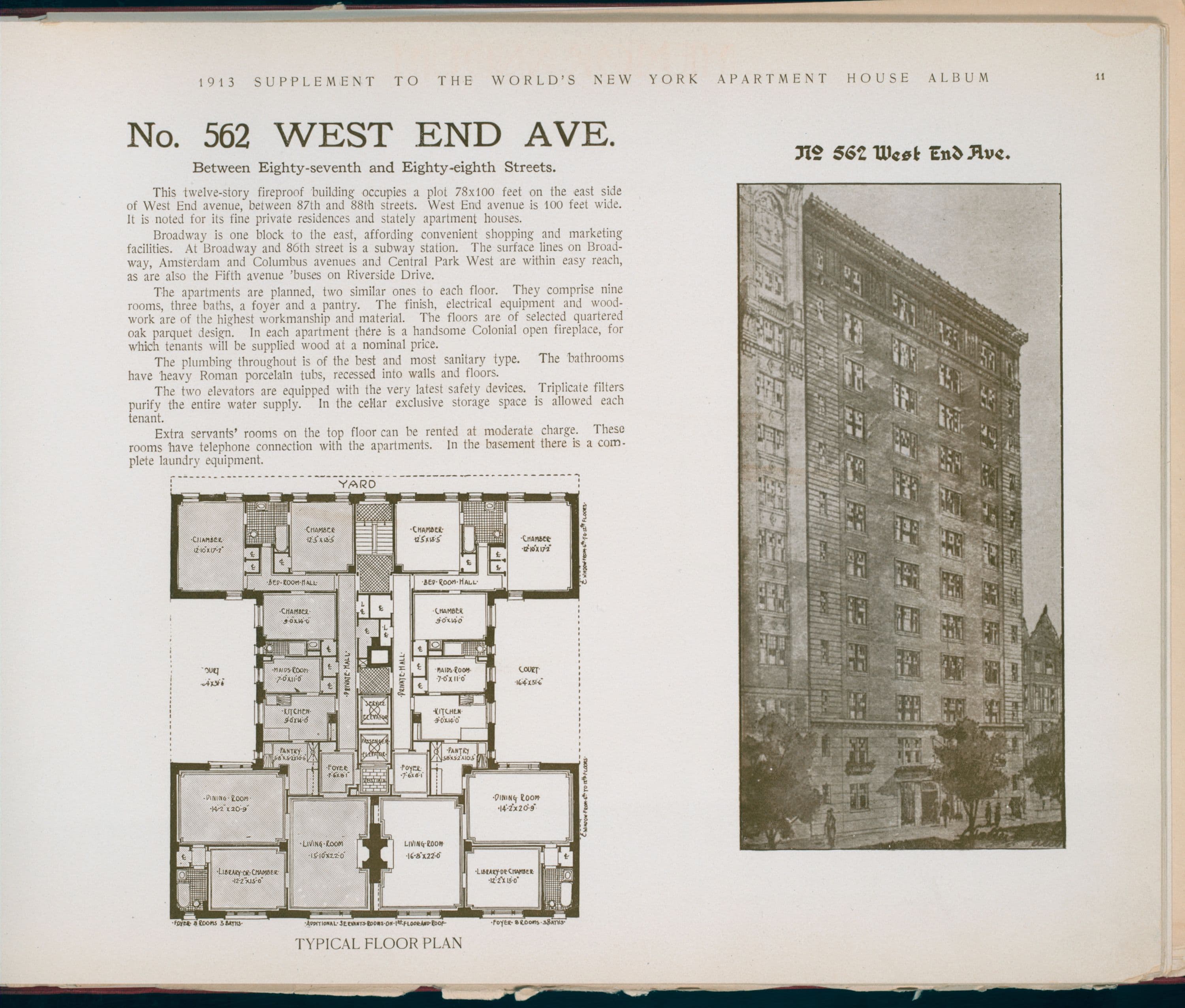 No. 562 West End Avenue. Between Eighty-seventh and Eighty-eighth Streets.