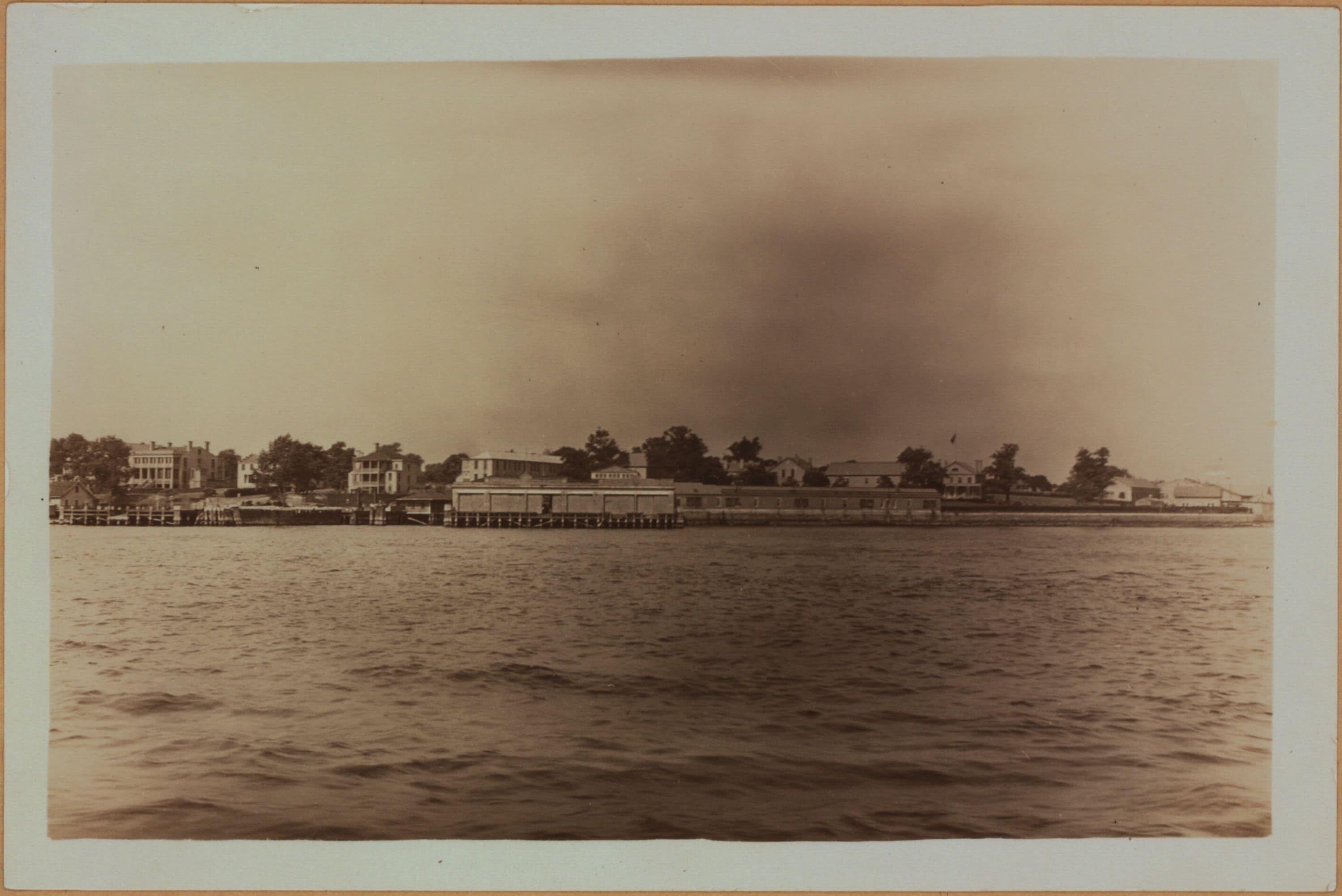 Islands - Governors Island - [View of the island from a ferry boat in Buttermilk Channel.], 1931