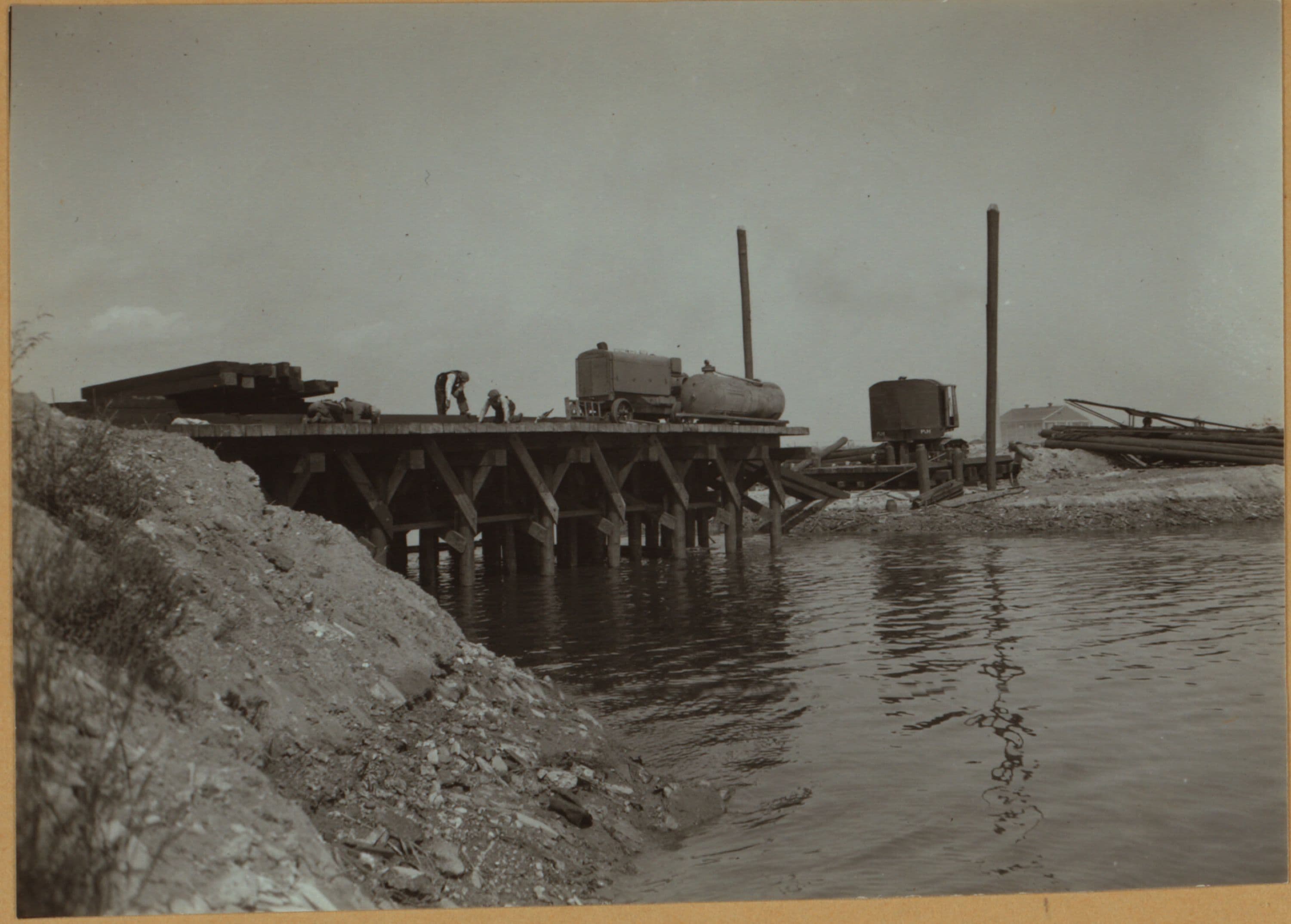 Public Works - [Fresh Creek, Brooklyn - W.P.A. [Works Progress Administration] bridge construction project.]