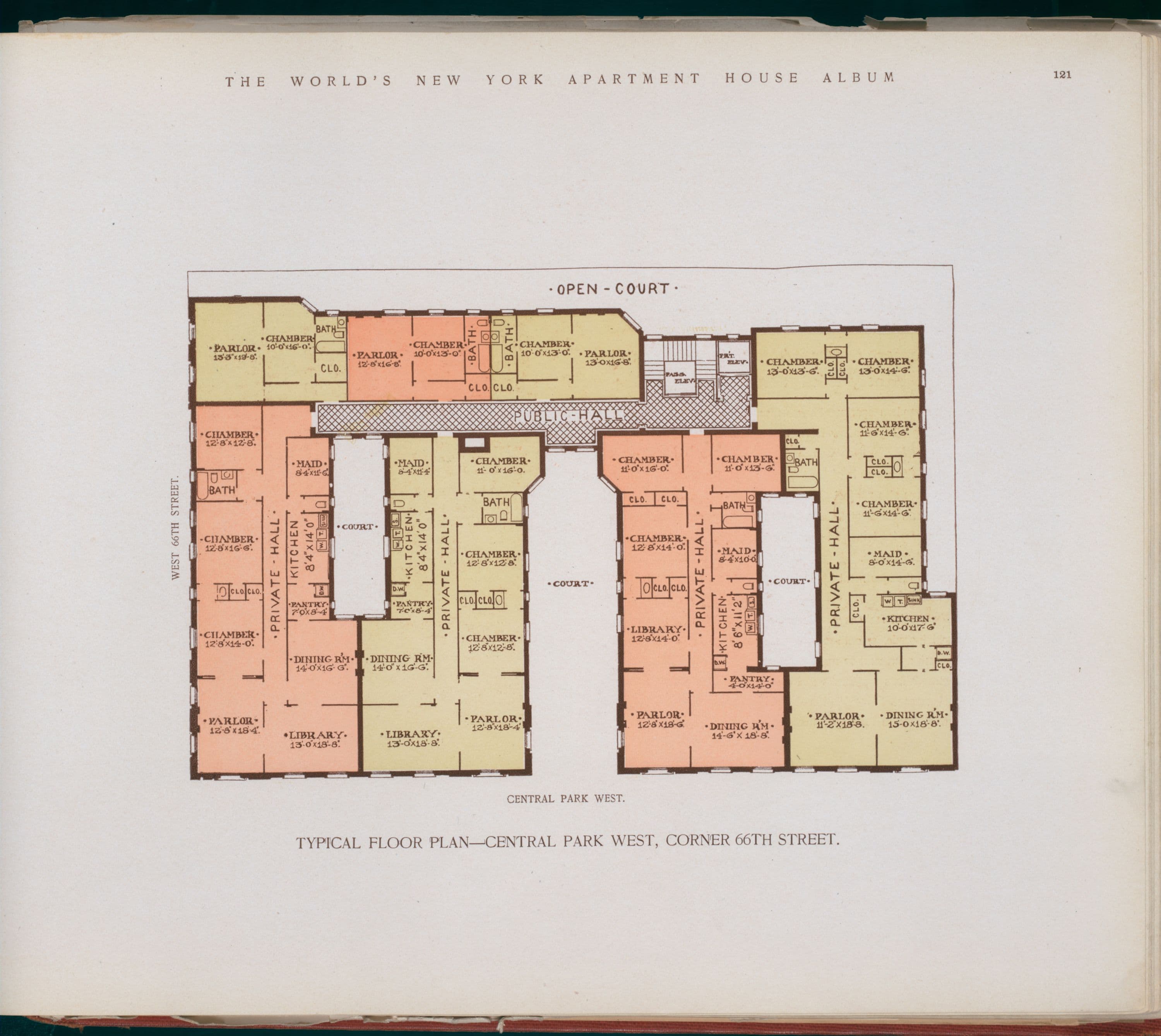 Typical floor plan -- Central Park West , corner 66th Street.