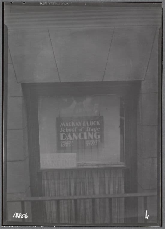 Mackay & Luck School of Stage Dancing sign in window: 147 W 86th St-Amsterdam-Columbus, Manhattan