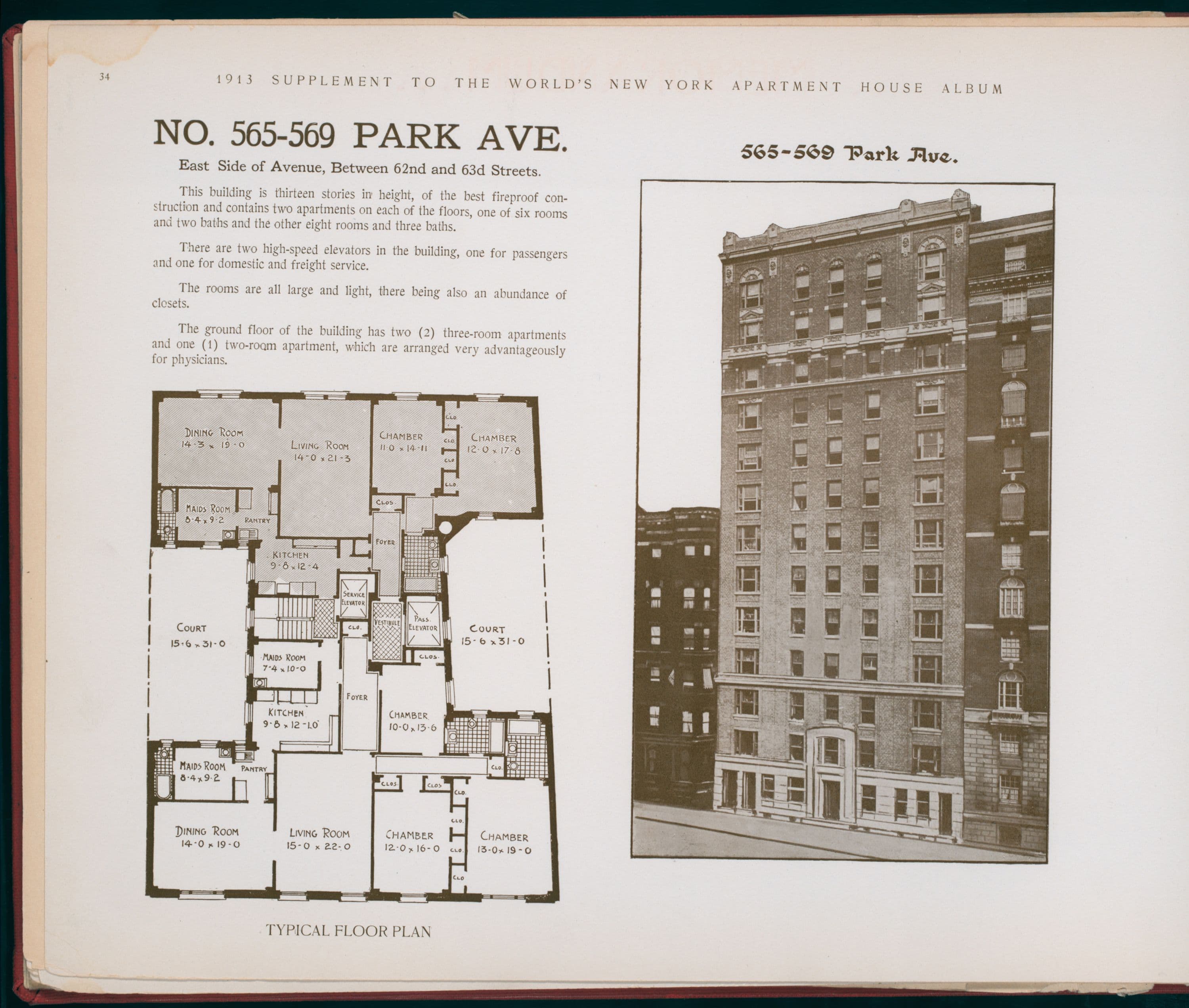 No. 565-569 Park Avenue. East Side of Avenue, Between 62nd and 63d Streets.