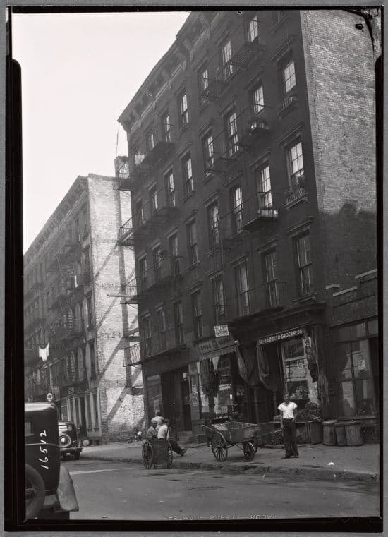 Tenements & storefronts; G. Lodato Grocer: Goerck St.-Rivington St.-Delancey, Manhattan