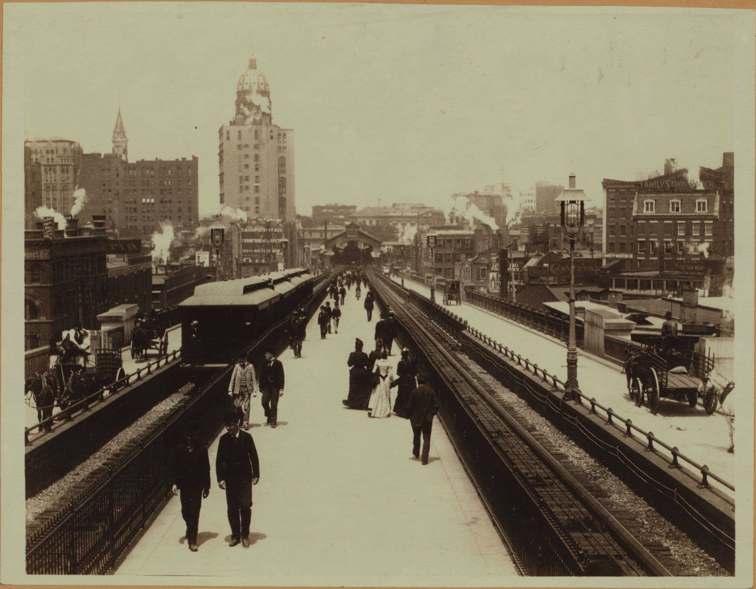 Bridges - Brooklyn Bridge - [Manhattan end of the bridge.]