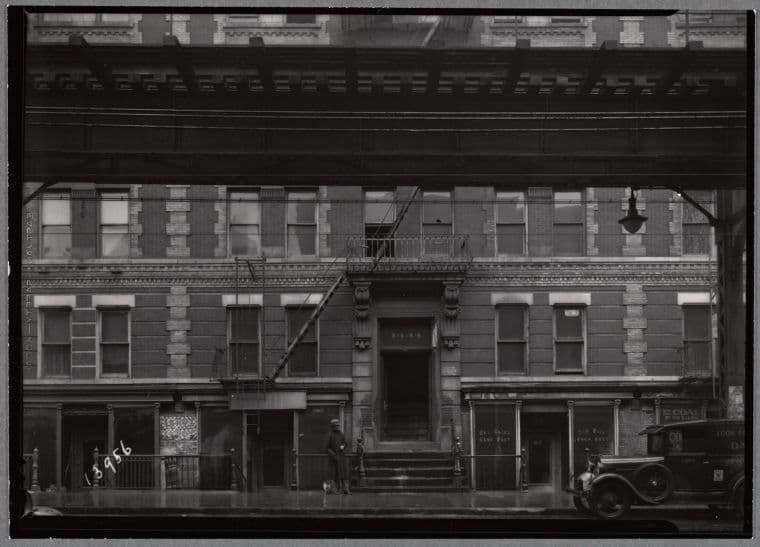Tenements and EL; New China Chop Suey: 848-848 Broadway-E. 13th St., Manhattan, 1934