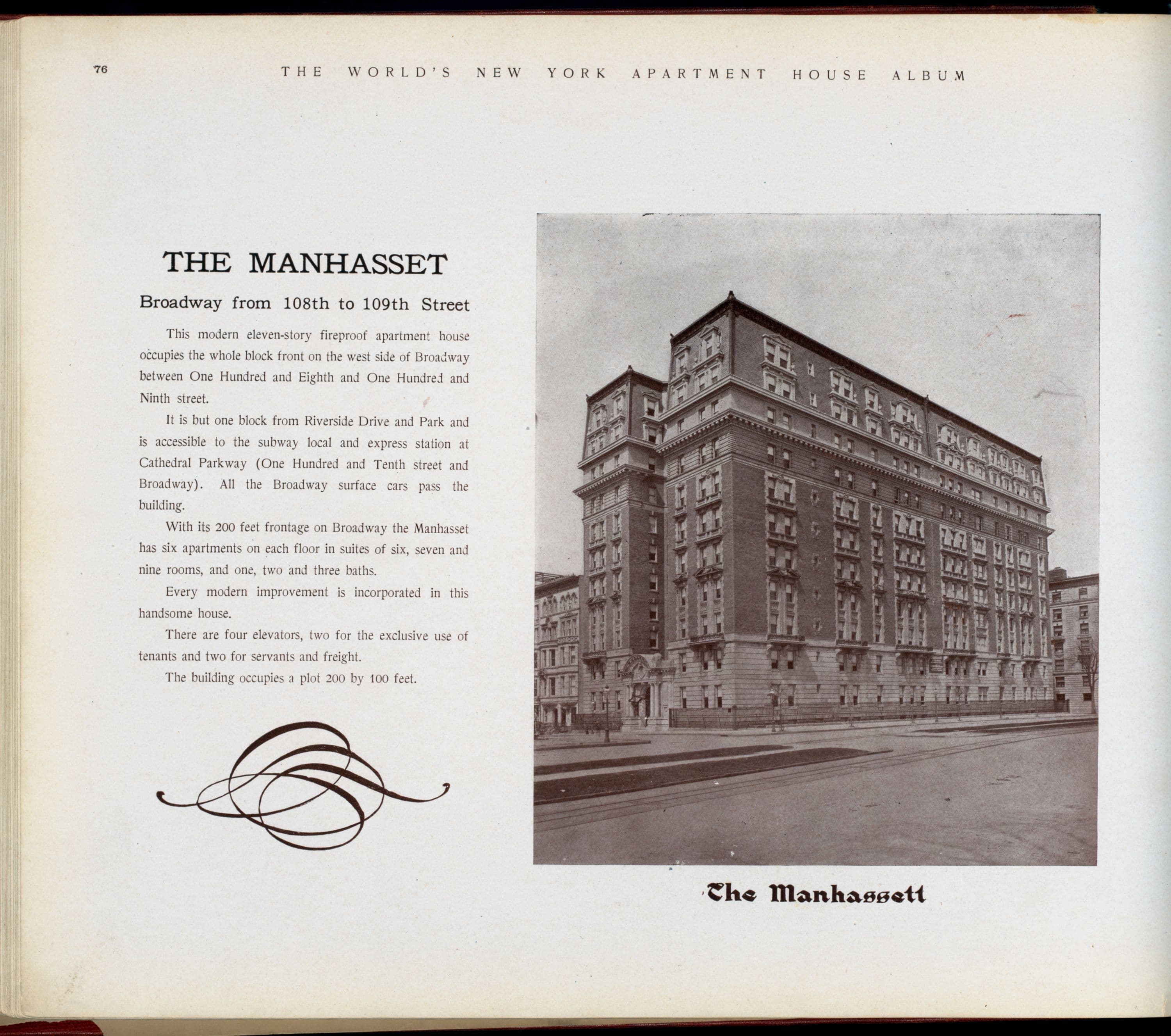 The Manhasset. Broadway from 108th to 109th Street.