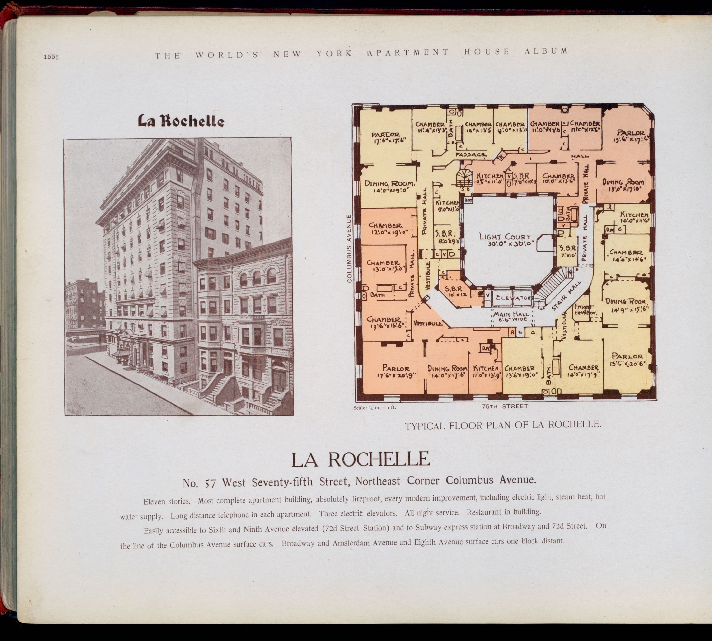 La Rochelle, no. 57 West Seventy-fifth Street, Northeast corner Columbus Avenue.