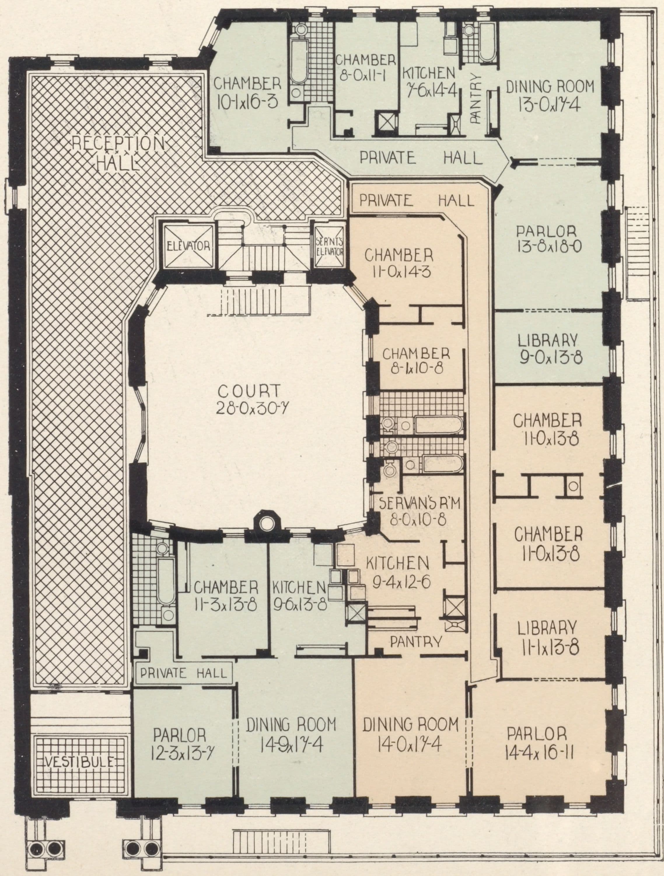 The Hanover, Northeast corner Park Avenue and 83rd Street ; Plan of first floor ; Plan of upper floor., 1908