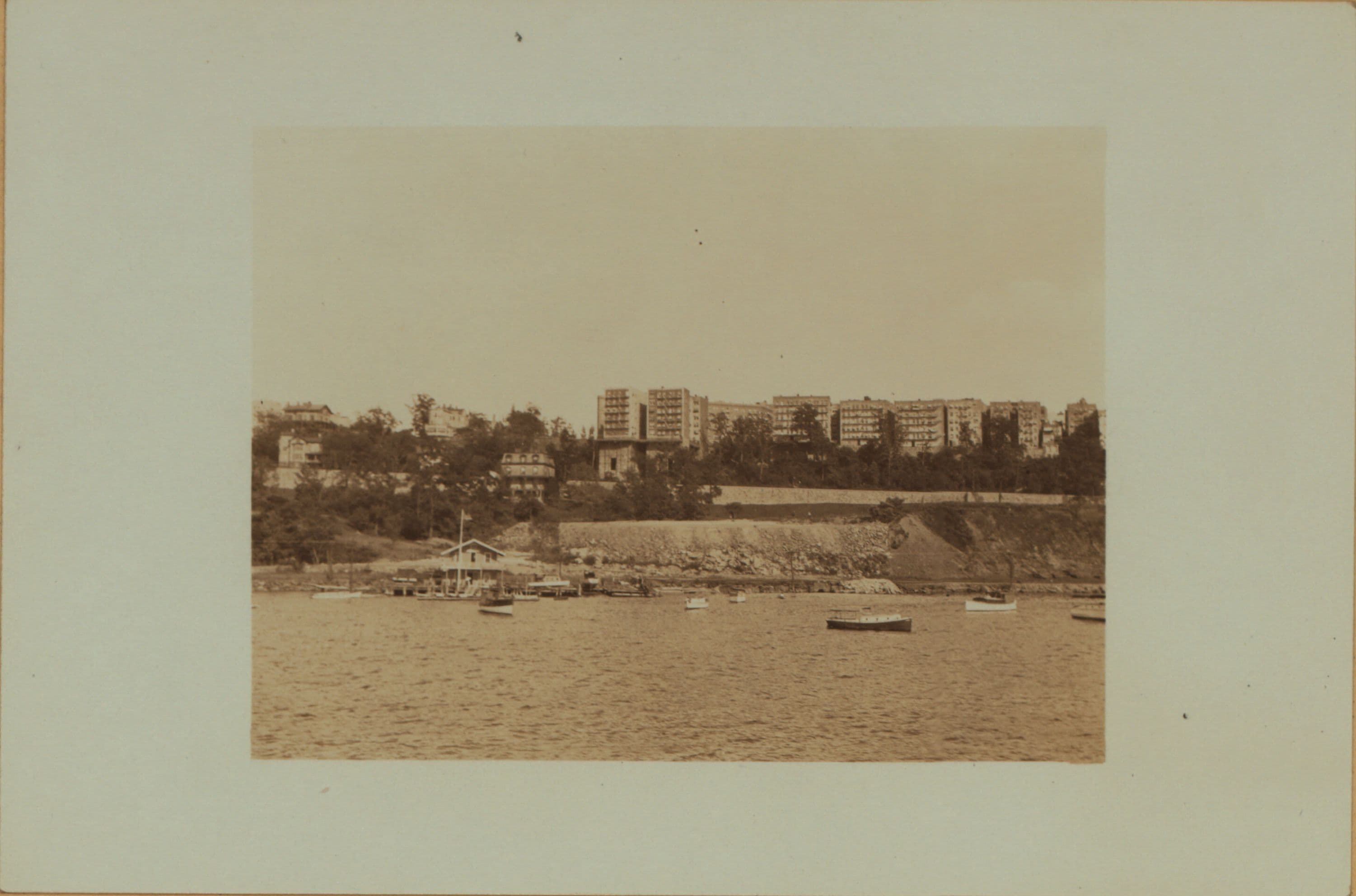 North (Hudson) River - shore and skyline - George Washington Bridge.