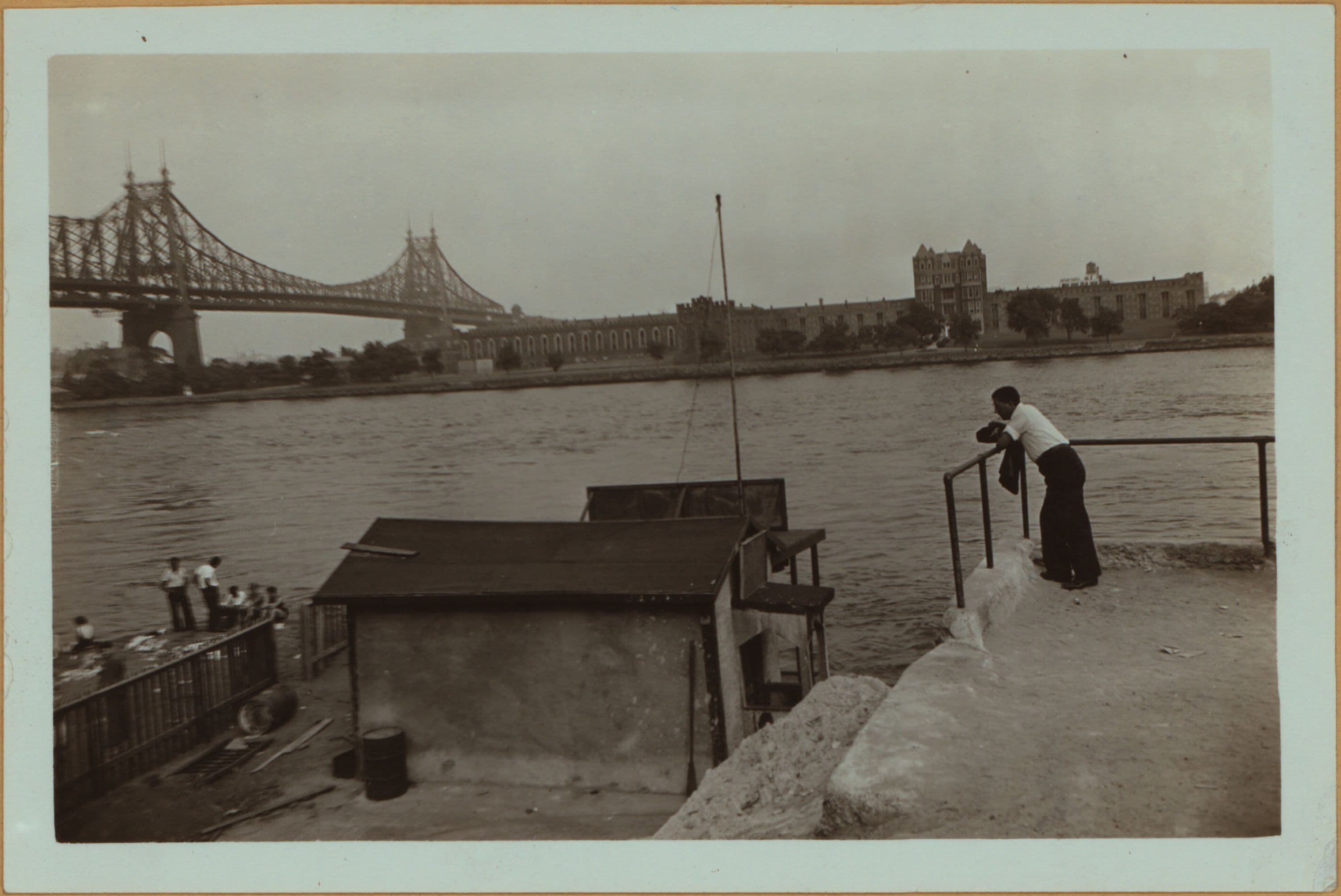 Bridges - Queensboro [Queensborough] Bridge - [View of the bridge from Allen Point.]
