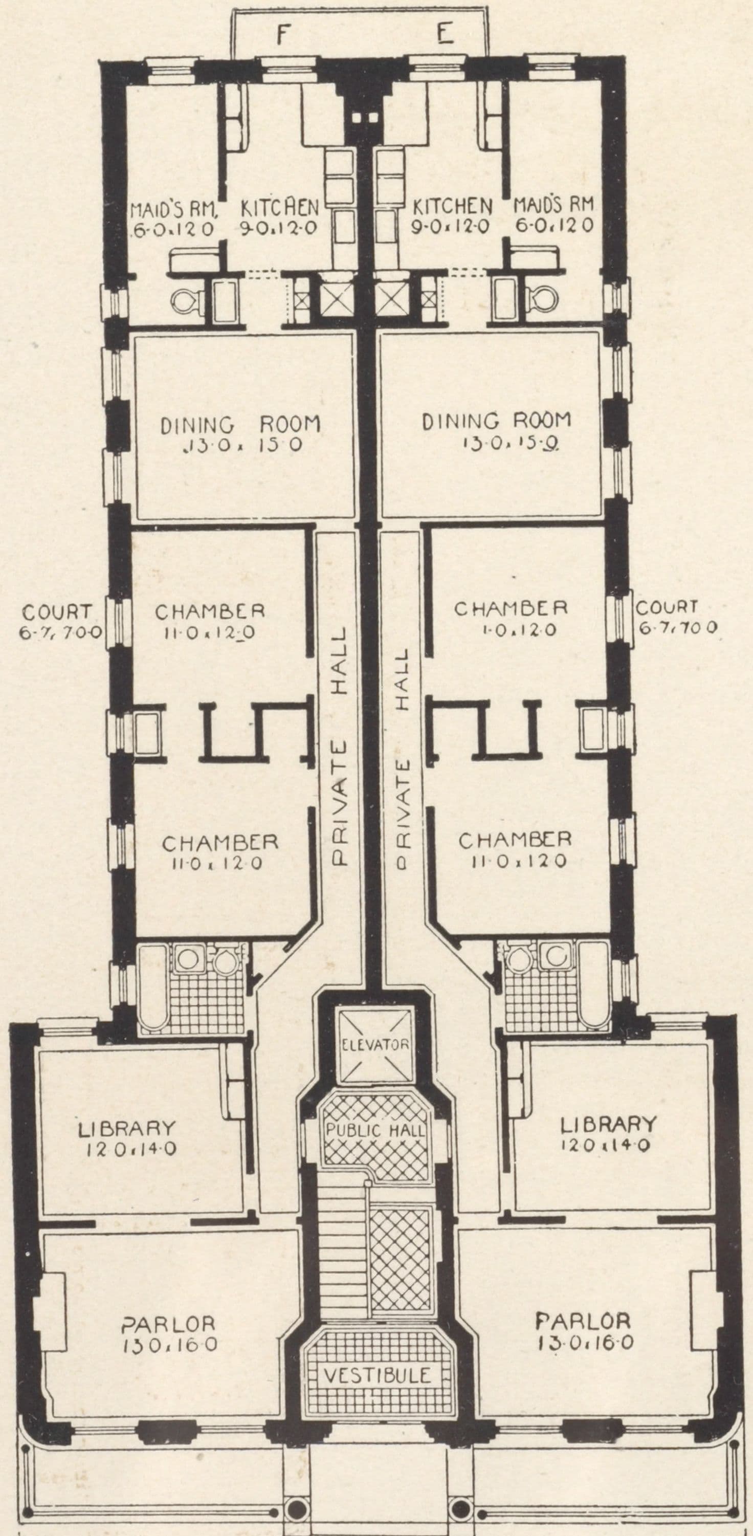 135-137 West 123rd Street; Plan of first floor; Plan of upper floors., 1908