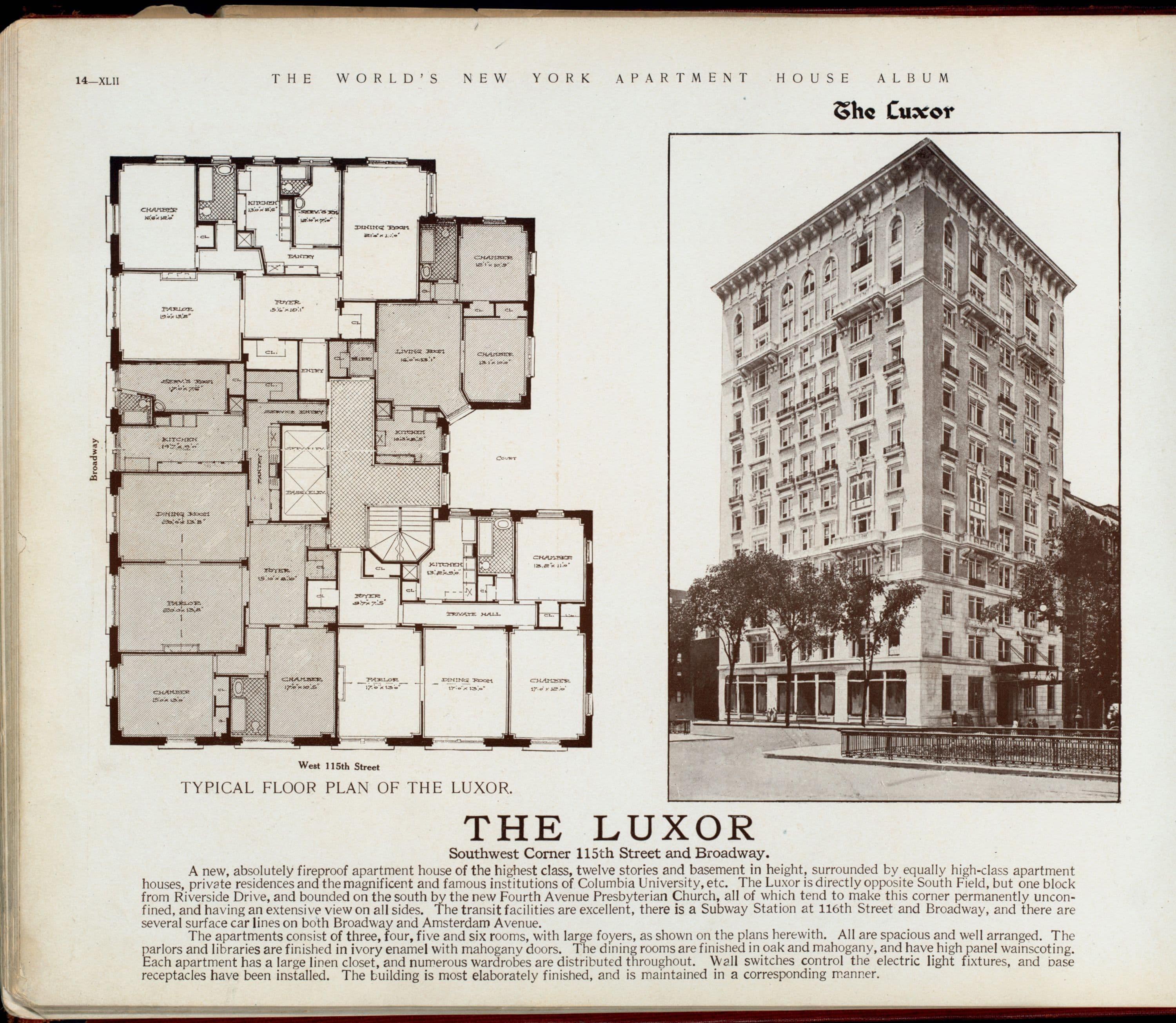The Luxor. Southwest Corner 115th Street and Broadway.