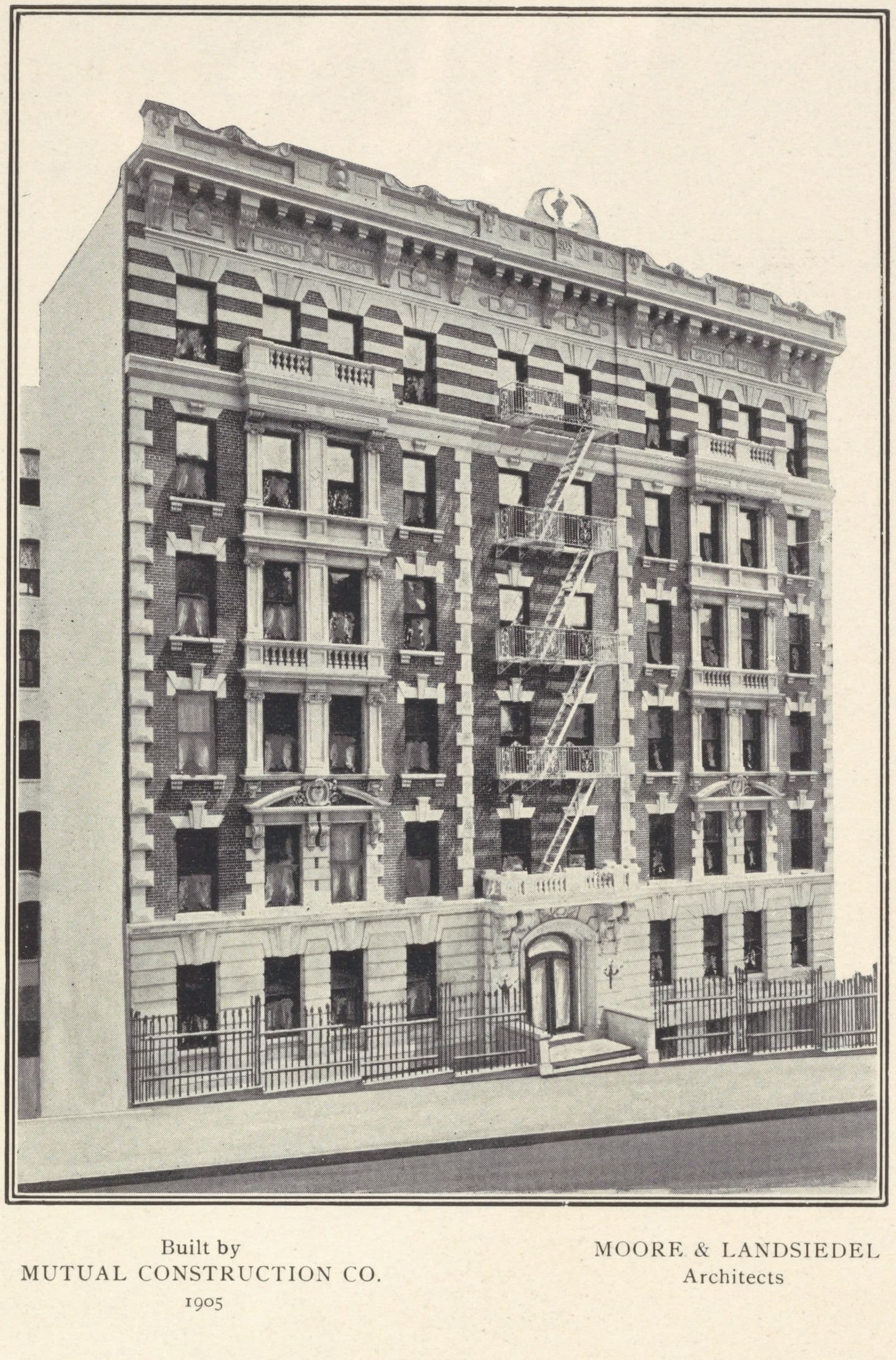 The Ogontz, 509-515 West 122nd Street; Plan of first floor; Plan of upper floors.