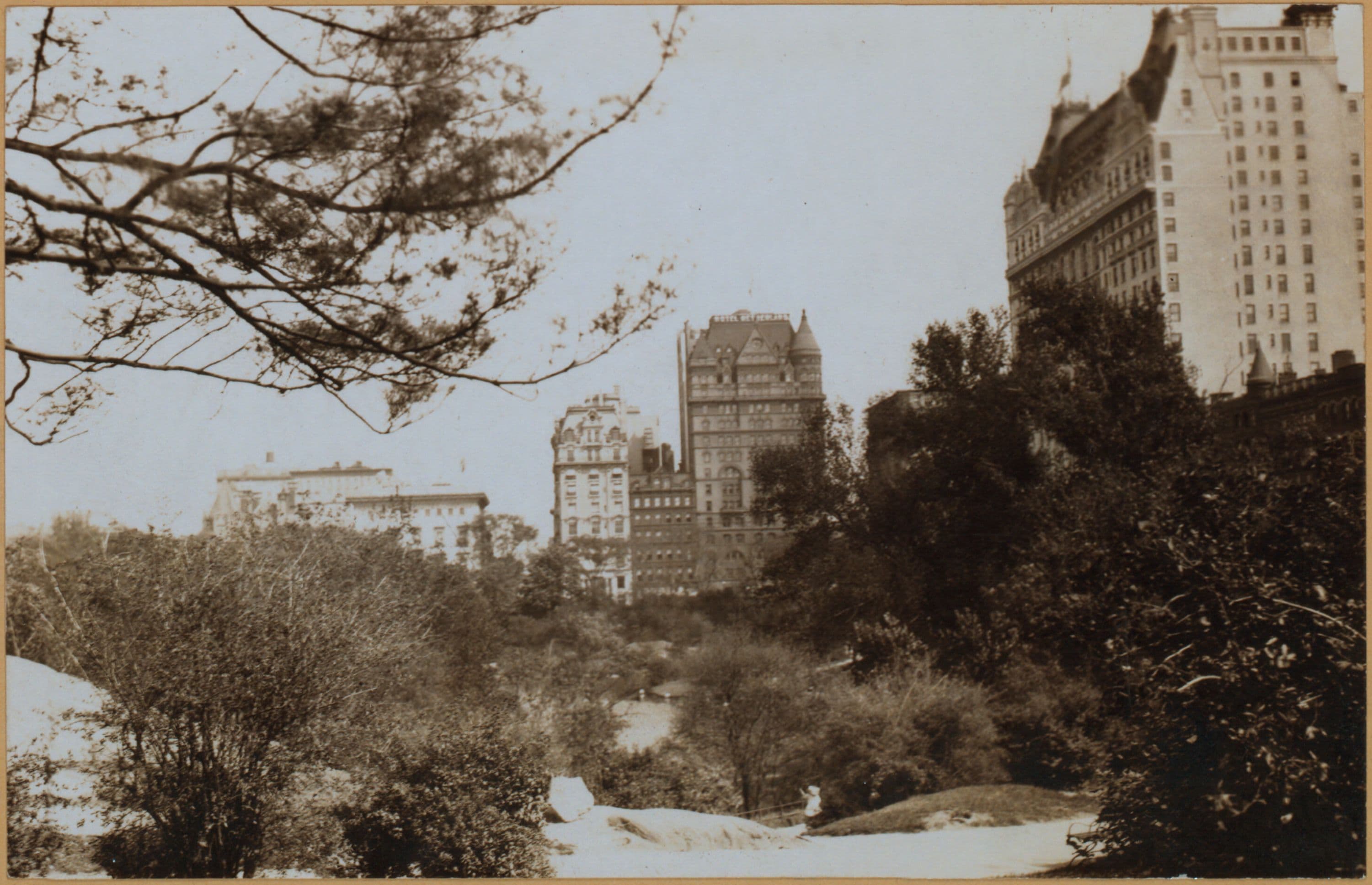 Manhattan: Central Park - Cliffs; Essex House; Metropolitan Club; Netherlands Hotel; Plaza Hotel.