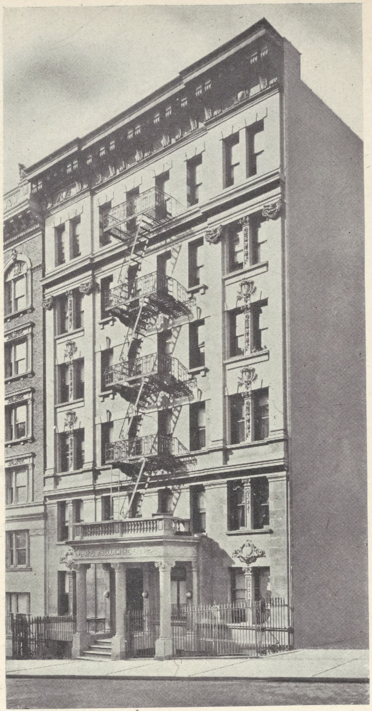 The Bellemore, 607-609 West 115th Street; Plan of first floor; Plan of upper floors., 1908