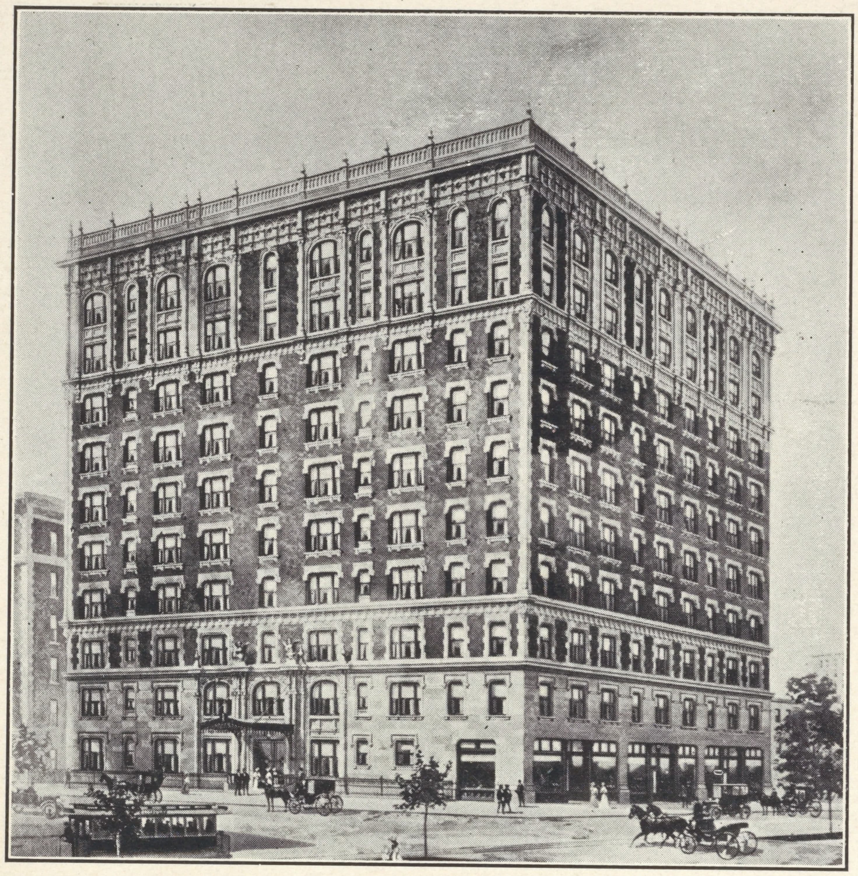 The Washington Irving, Southeast corner Broadway and One hundred and twelfth Street ; Columbia Library ; Grant's Tomb, Barnard College ; Cathedral of St. John the Divine.