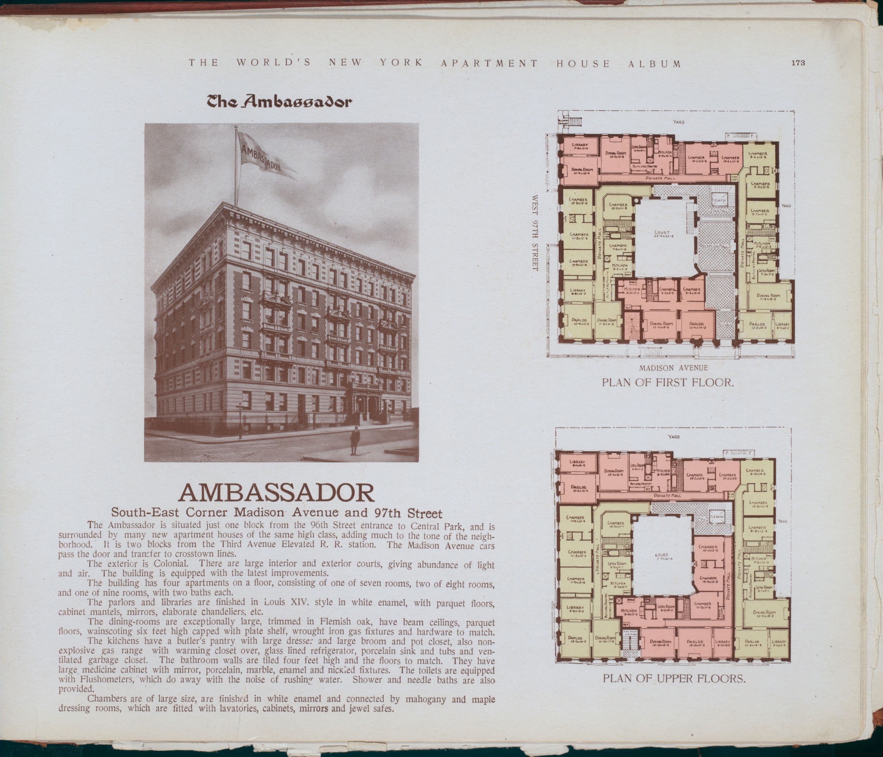 Ambassador, South-East corner Madison Avenue and 97th Street.