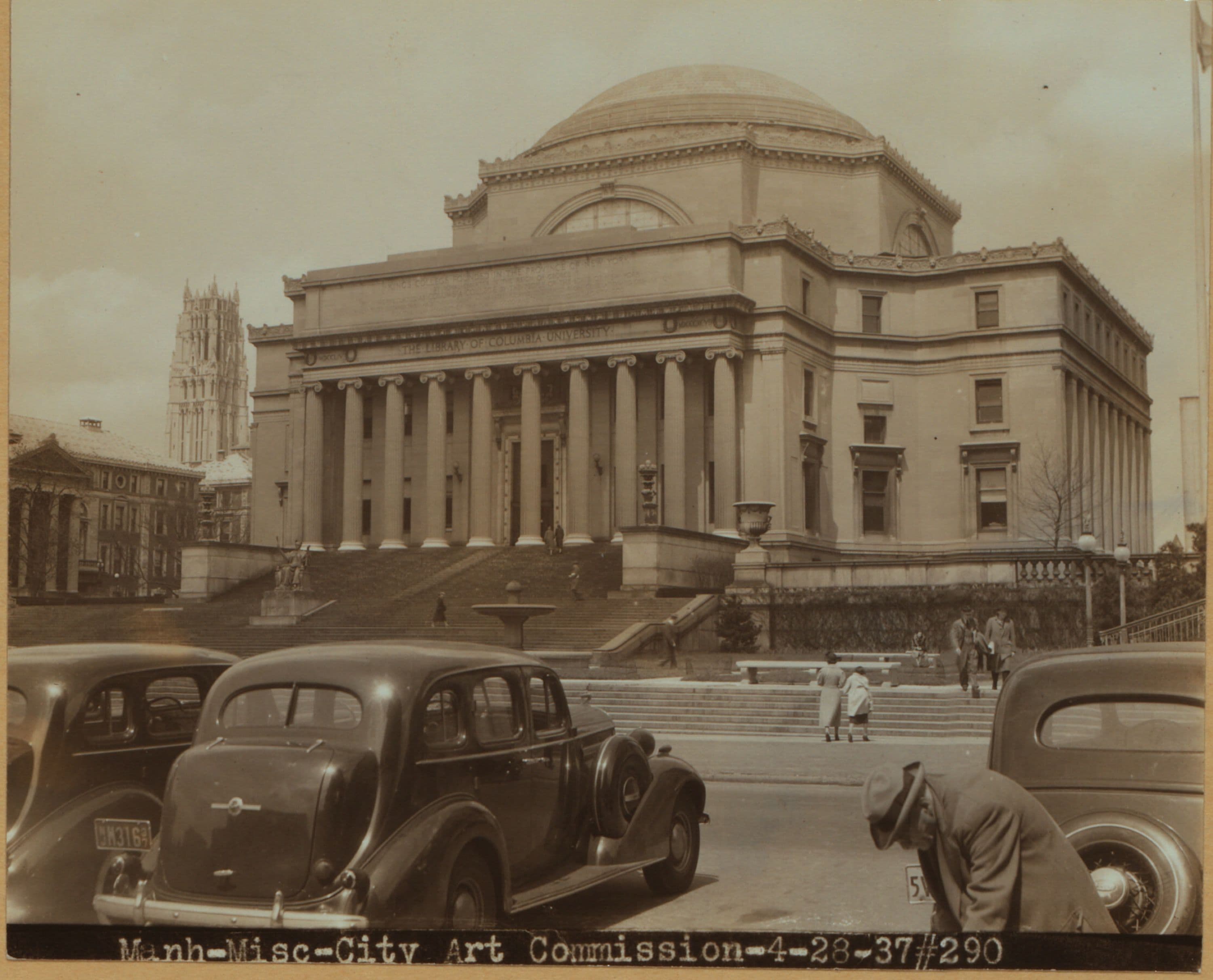 Colleges and Universities - Columbia University - [Low Library - The Statue of Alma Mater.]